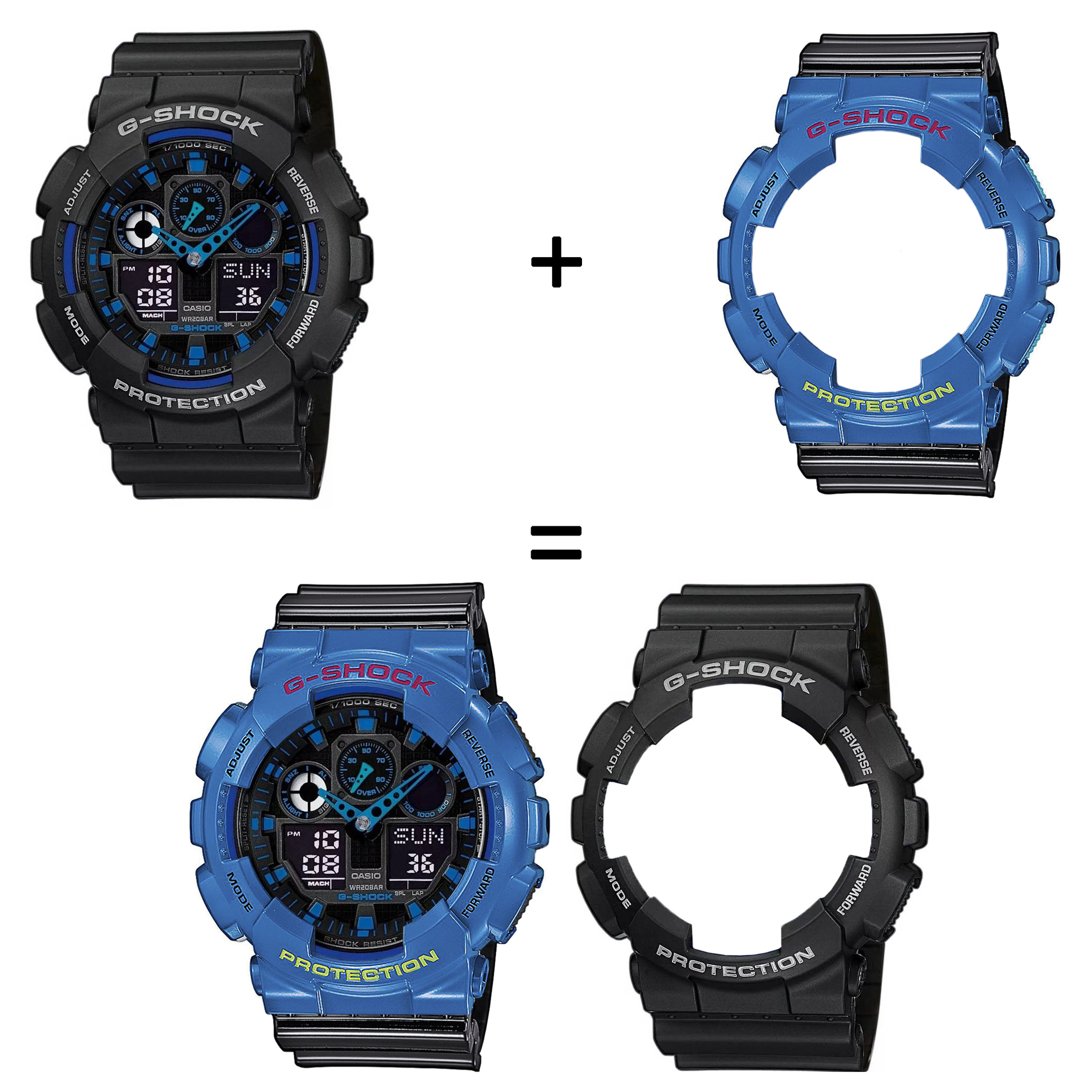 Casio SET GA-100-1A2ER + BEZEL 10388974 + PASEK 10378391 zegarek - miniatura 2