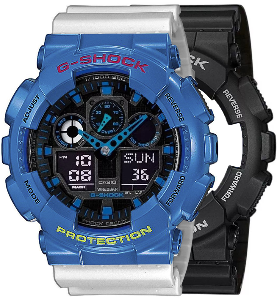 G-SHOCK SET GA-100-1A2ER + BEZEL 10388974 + PASEK 10430571