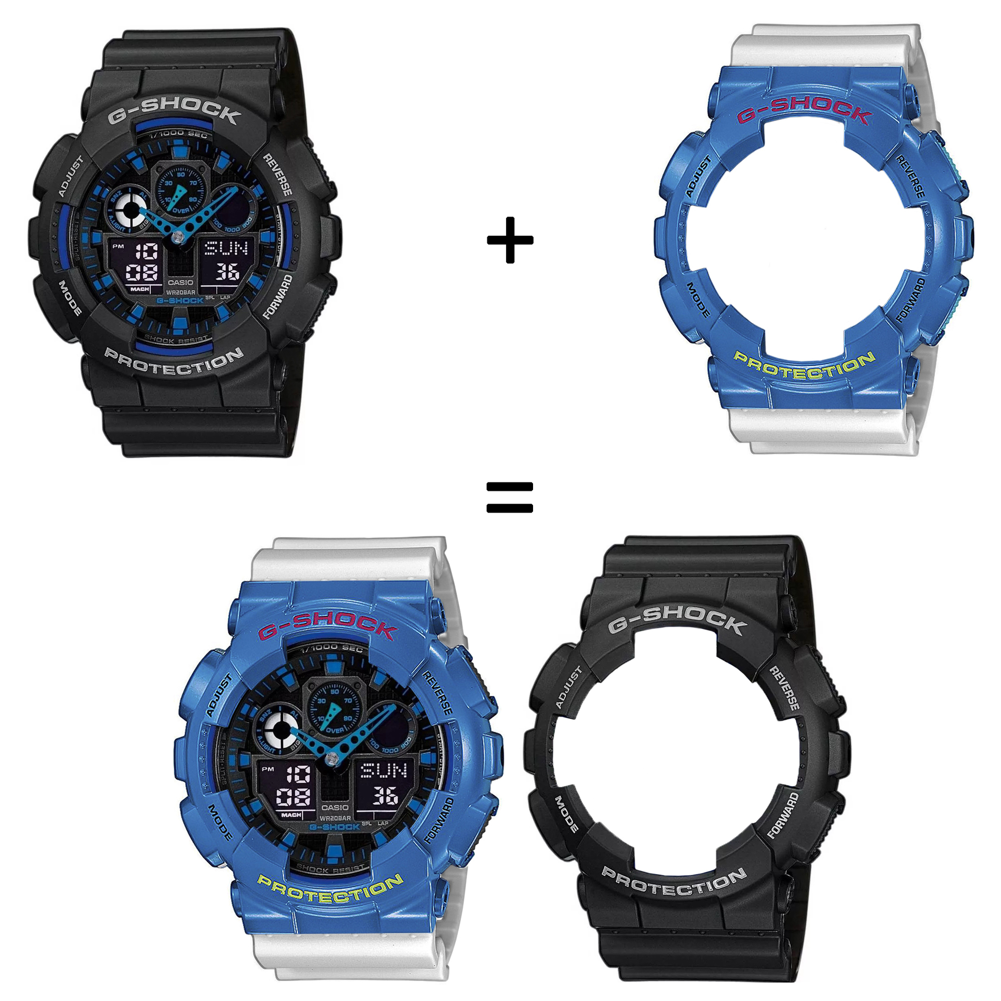 Casio SET GA-100-1A2ER + BEZEL 10388974 + PASEK 10430571 zegarek - miniatura 2