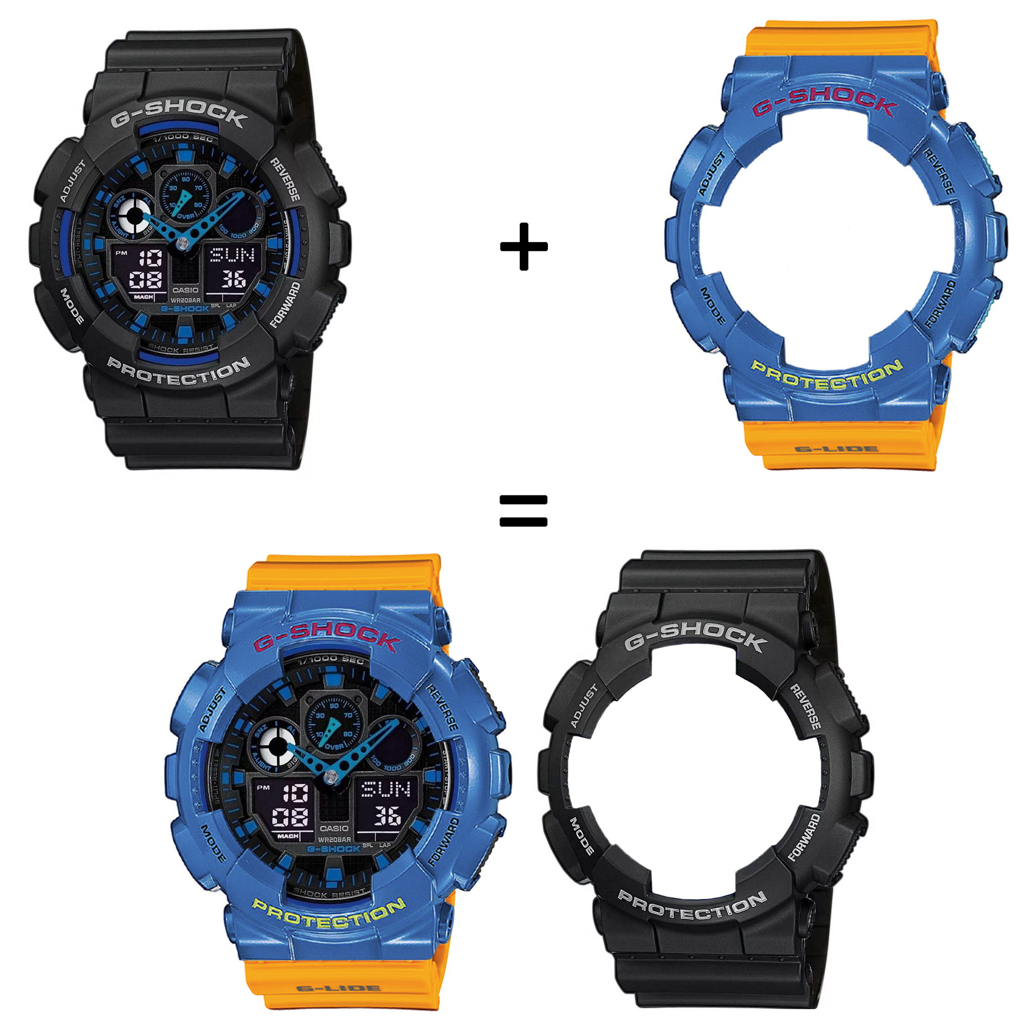 Casio SET GA-100-1A2ER + BEZEL 10388974 + PASEK 10457913 zegarek - miniatura 2