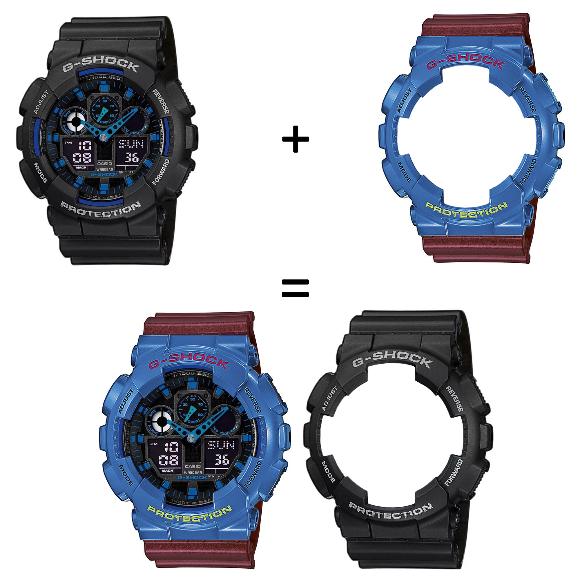Casio SET GA-100-1A2ER + BEZEL 10388974 + PASEK 10477355 zegarek - miniatura 2