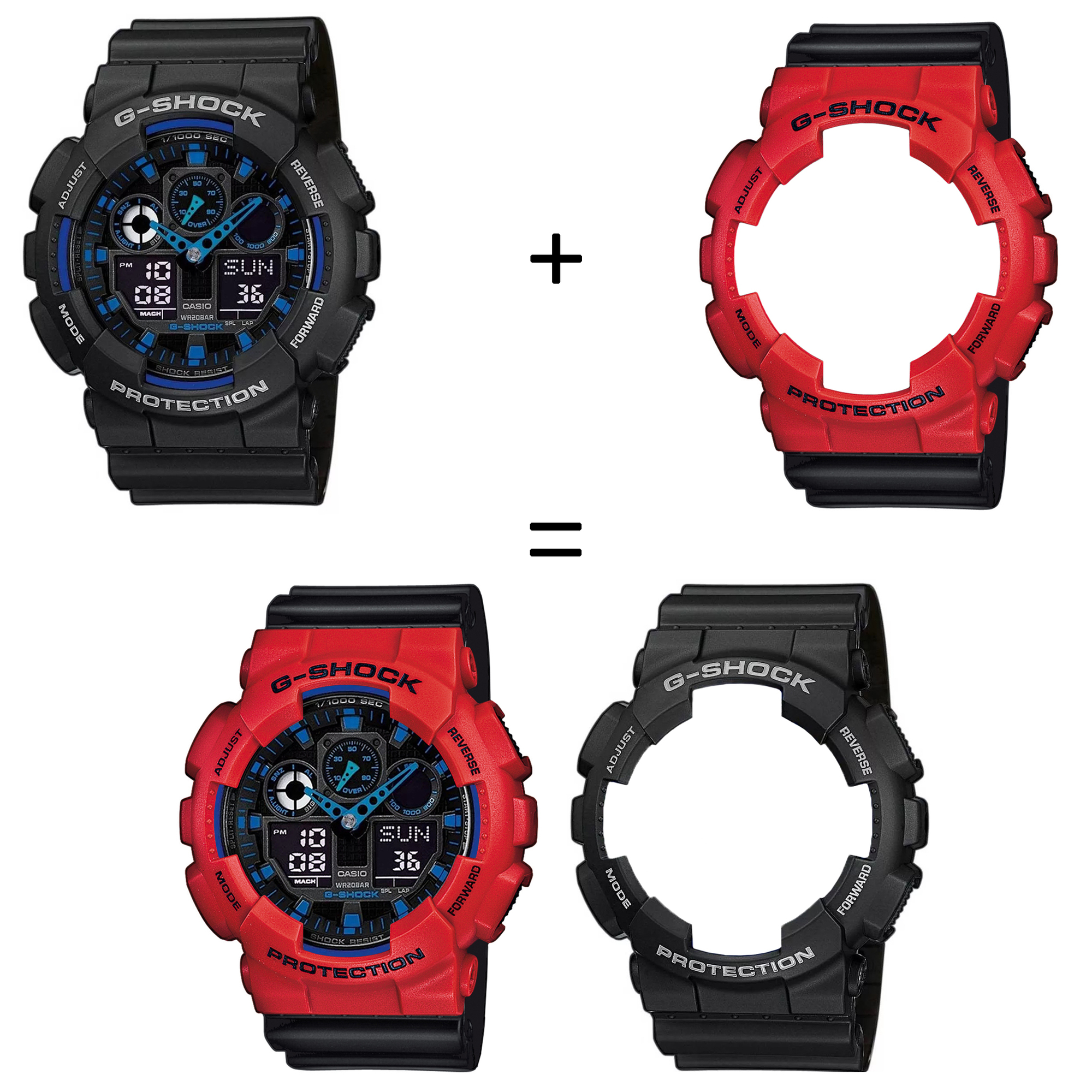 Casio SET GA-100-1A2ER + BEZEL 10395289 + PASEK 10347688 zegarek - miniatura 2