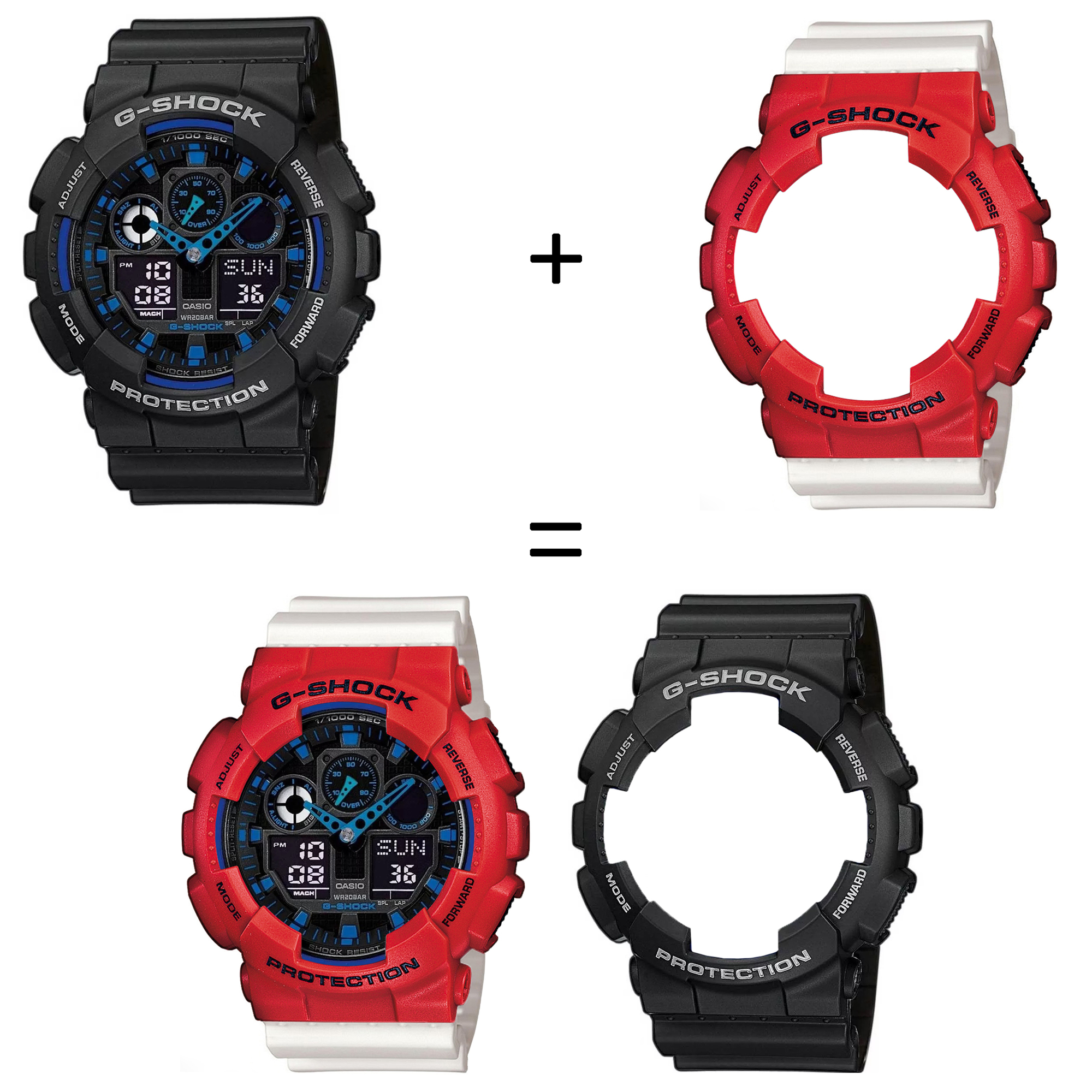 Casio SET GA-100-1A2ER + BEZEL 10395289 + PASEK 10395227 zegarek - miniatura 2