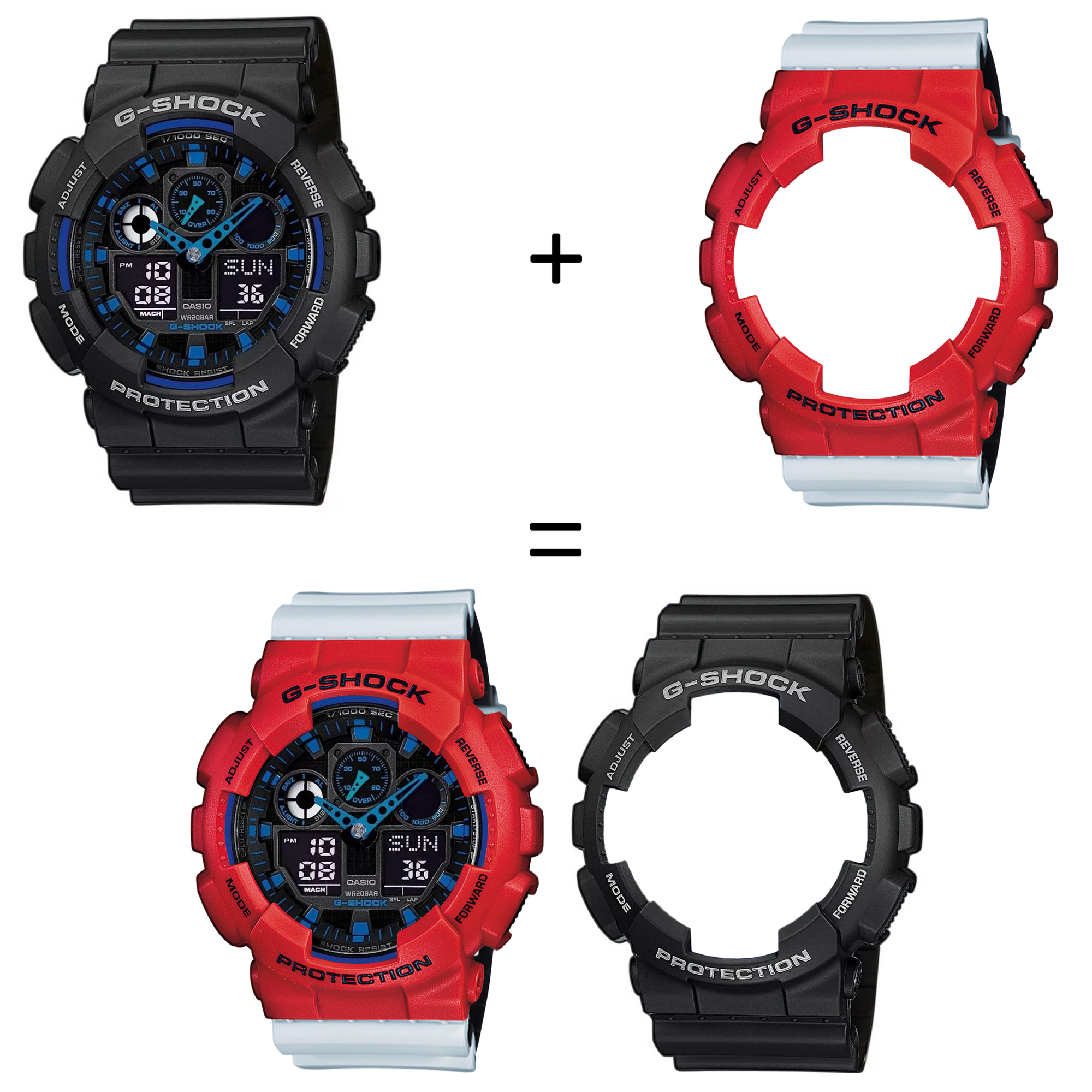 Casio SET GA-100-1A2ER + BEZEL 10395289 + PASEK 10527469 zegarek - miniatura 2
