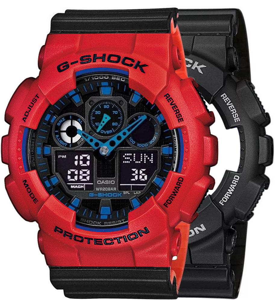 G-SHOCK SET GA-100-1A2ER + BEZEL 10395289 + PASEK 10577142
