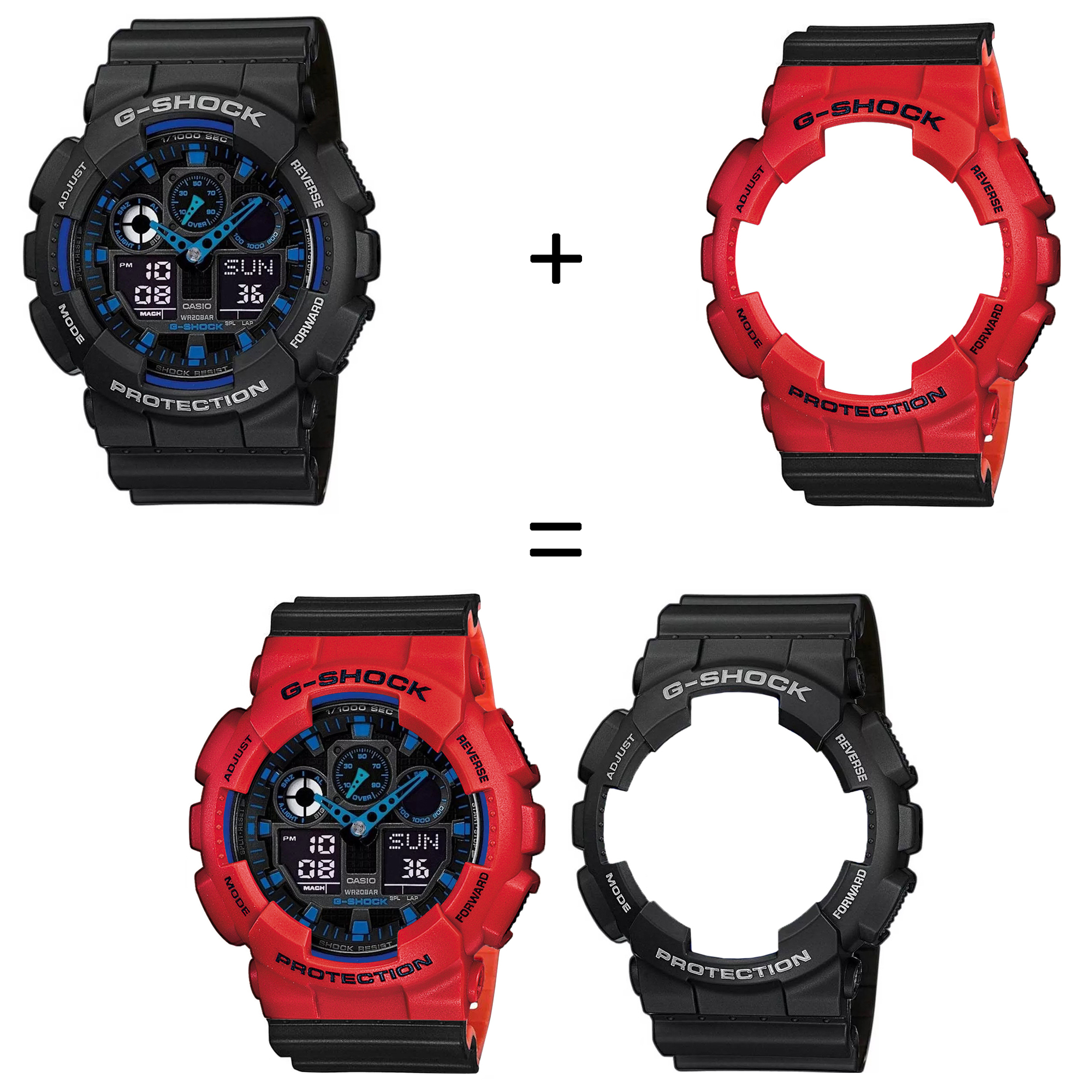 Casio SET GA-100-1A2ER + BEZEL 10395289 + PASEK 10577142 zegarek - miniatura 2
