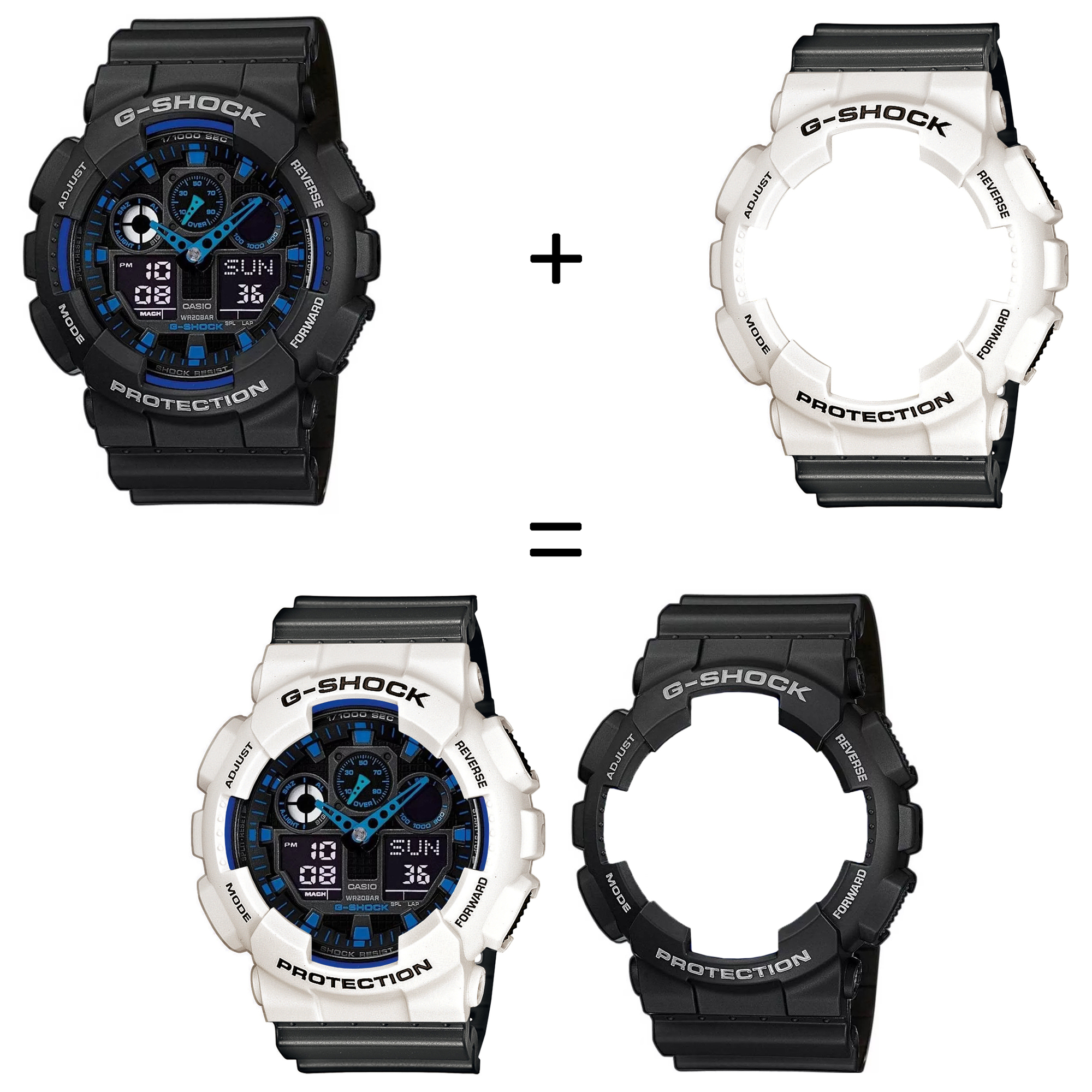 Casio SET GA-100-1A2ER + BEZEL 10395292 + PASEK 10467764 zegarek - miniatura 2