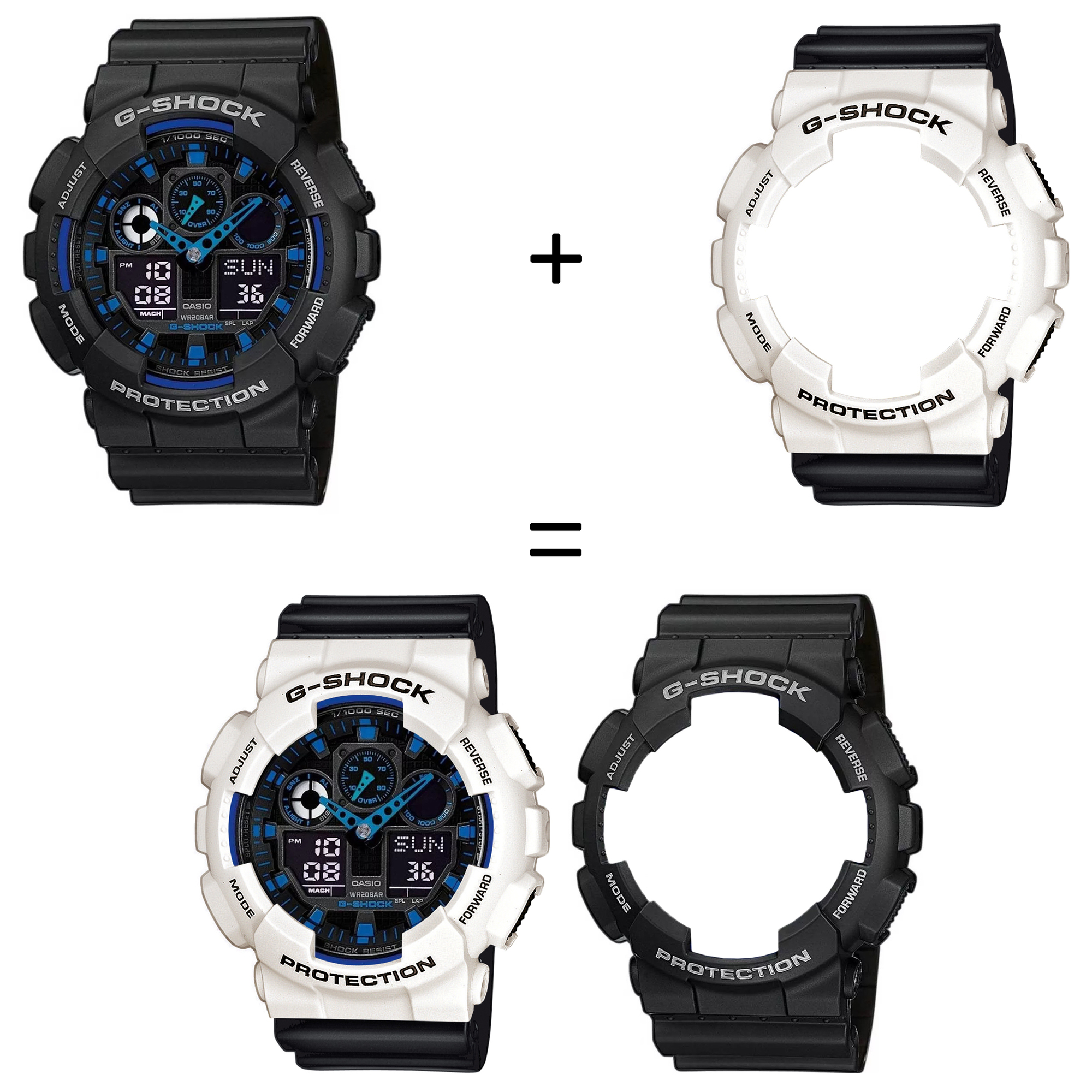 Casio SET GA-100-1A2ER + BEZEL 10395292 + PASEK 10536683 zegarek - miniatura 2