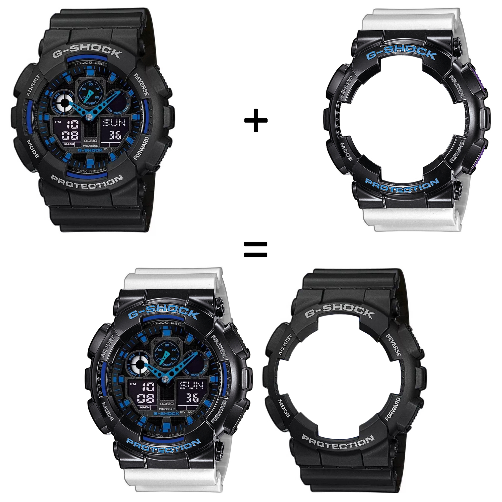 Casio SET GA-100-1A2ER + BEZEL 10407691 + PASEK 10430571 zegarek - miniatura 2