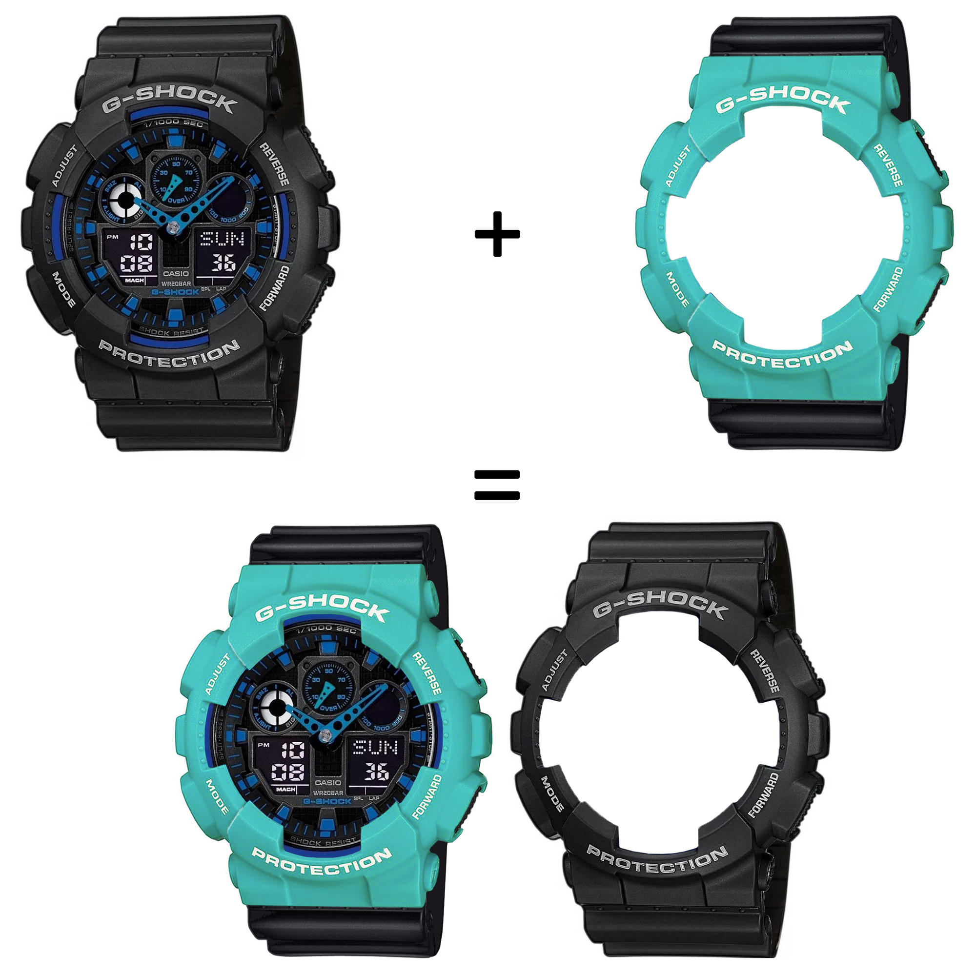 Casio SET GA-100-1A2ER + BEZEL 10410475 + PASEK 10347688 zegarek - miniatura 2