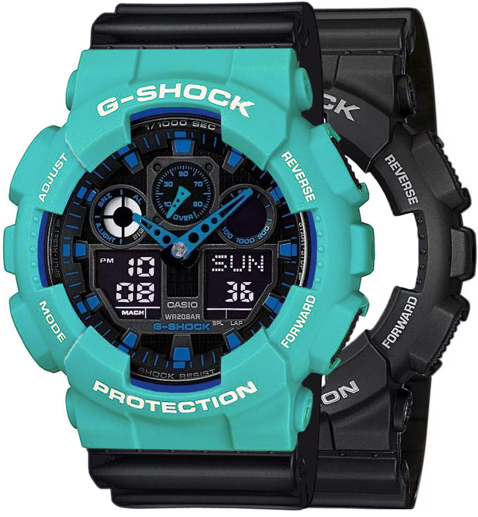 G-SHOCK SET GA-100-1A2ER + BEZEL 10410475 + PASEK 10536683