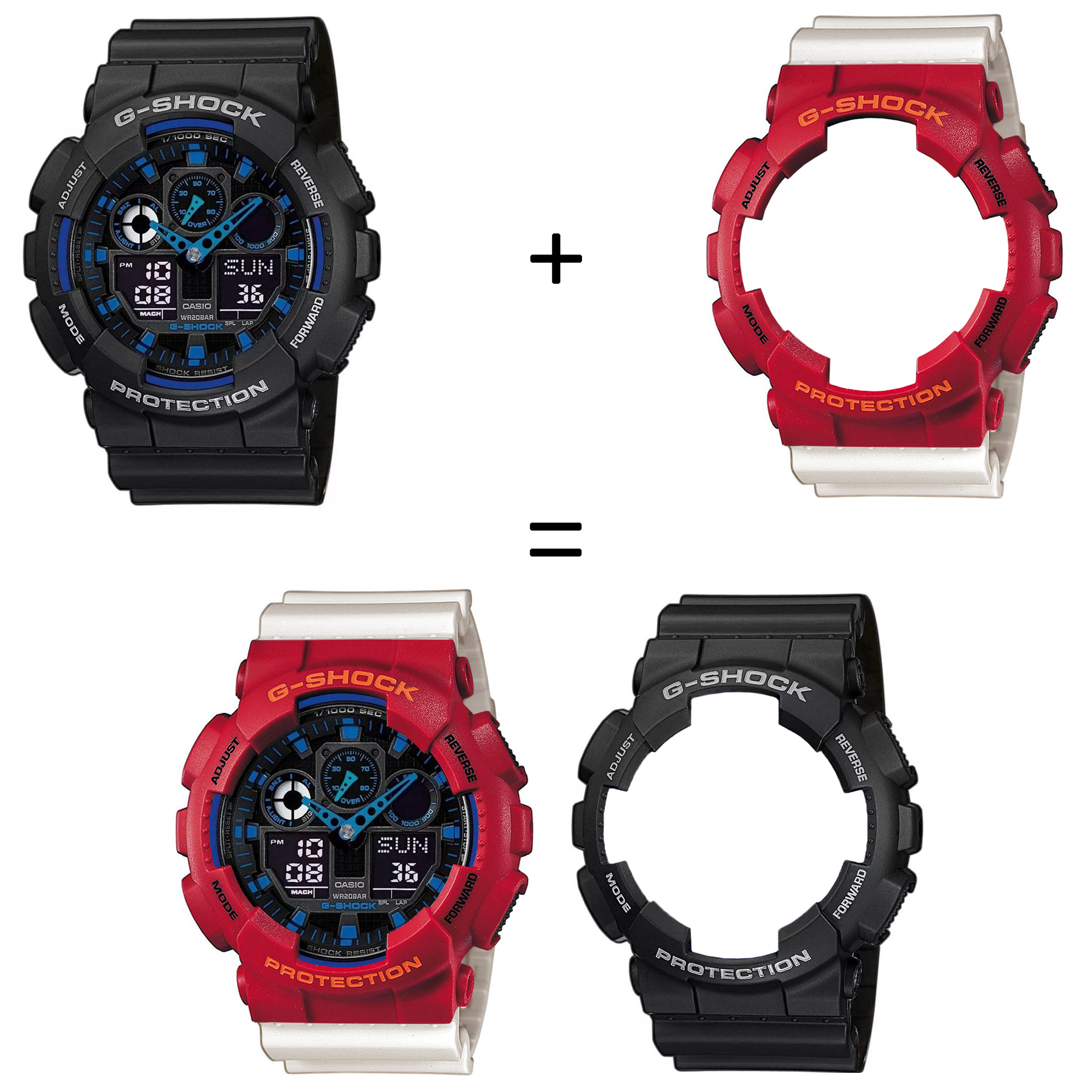 Casio SET GA-100-1A2ER + BEZEL 10441433 + PASEK 10395227 zegarek - miniatura 2