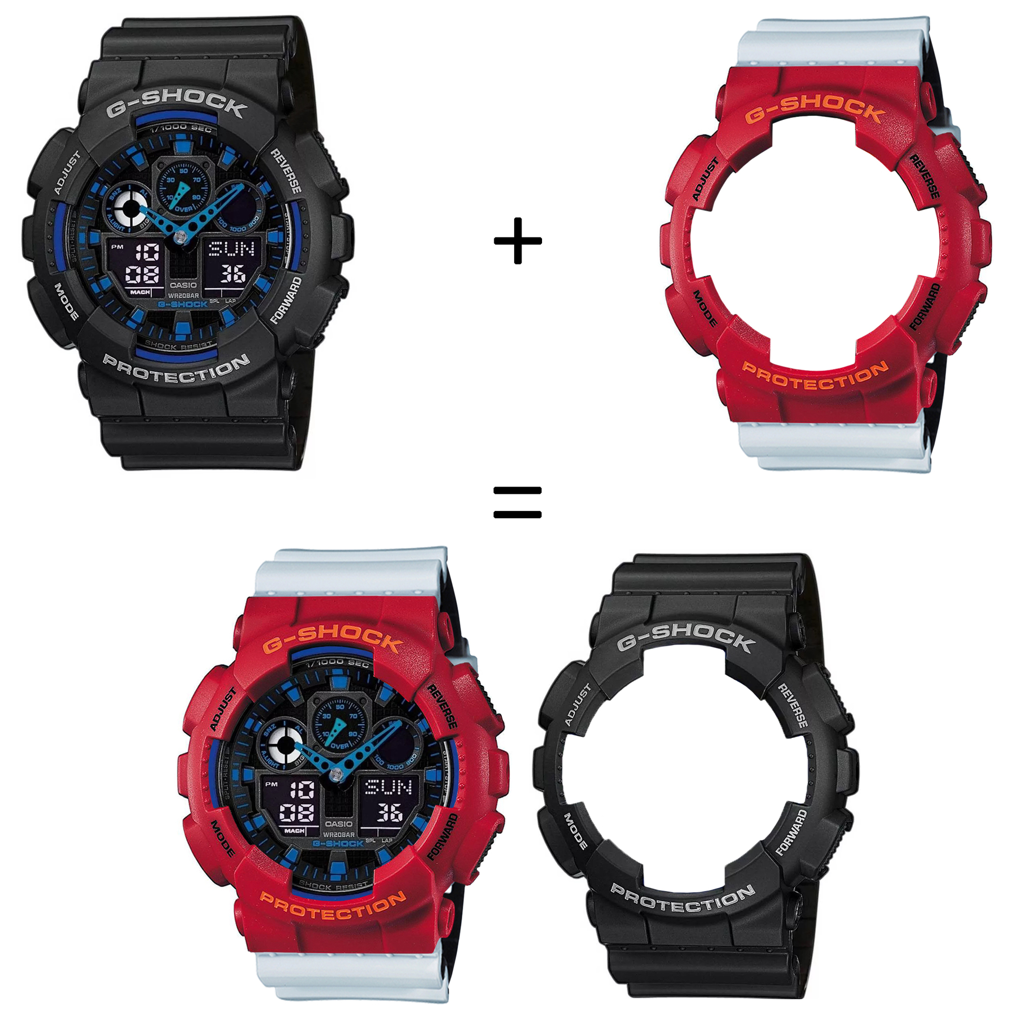 Casio SET GA-100-1A2ER + BEZEL 10441433 + PASEK 10527469 zegarek - miniatura 2
