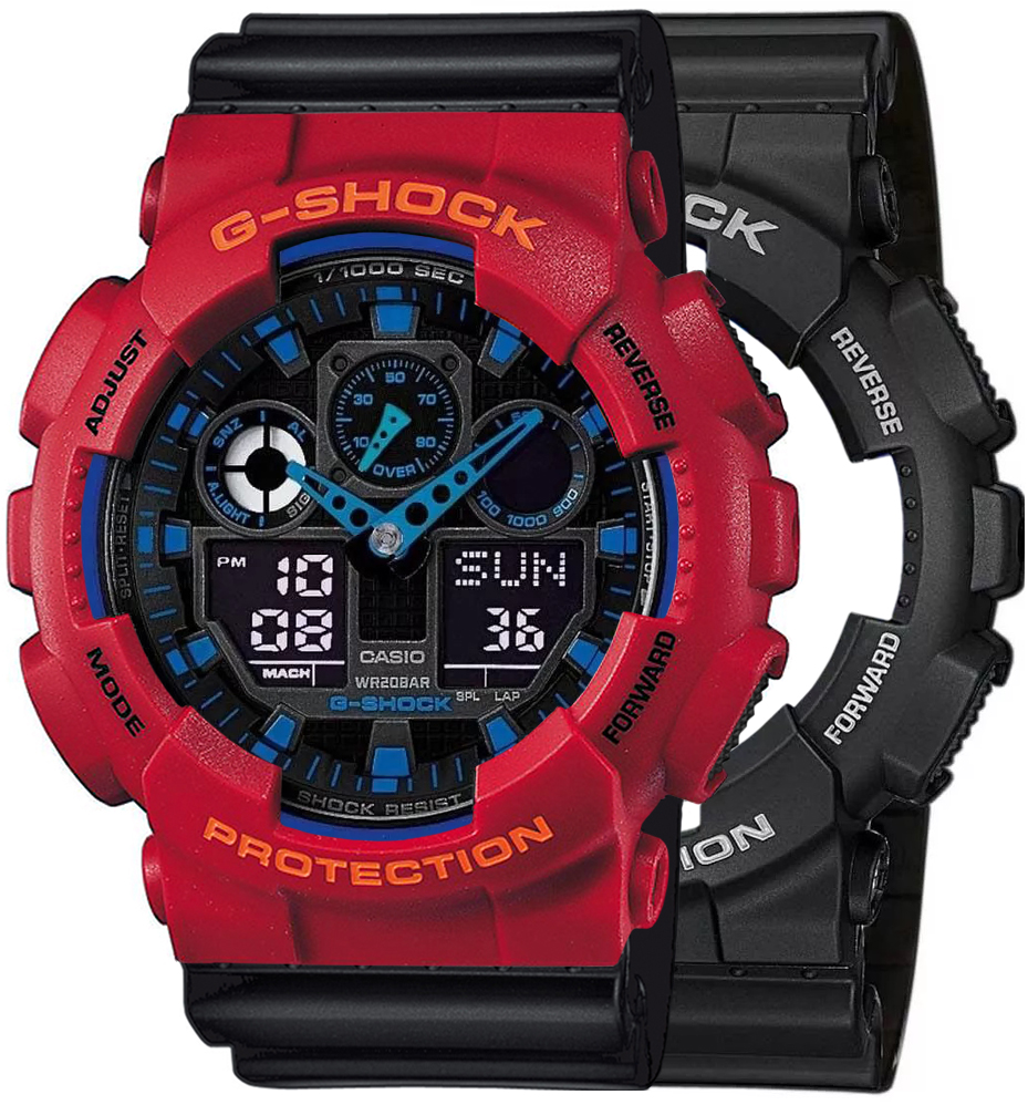 G-SHOCK SET GA-100-1A2ER + BEZEL 10441433 + PASEK 10536683