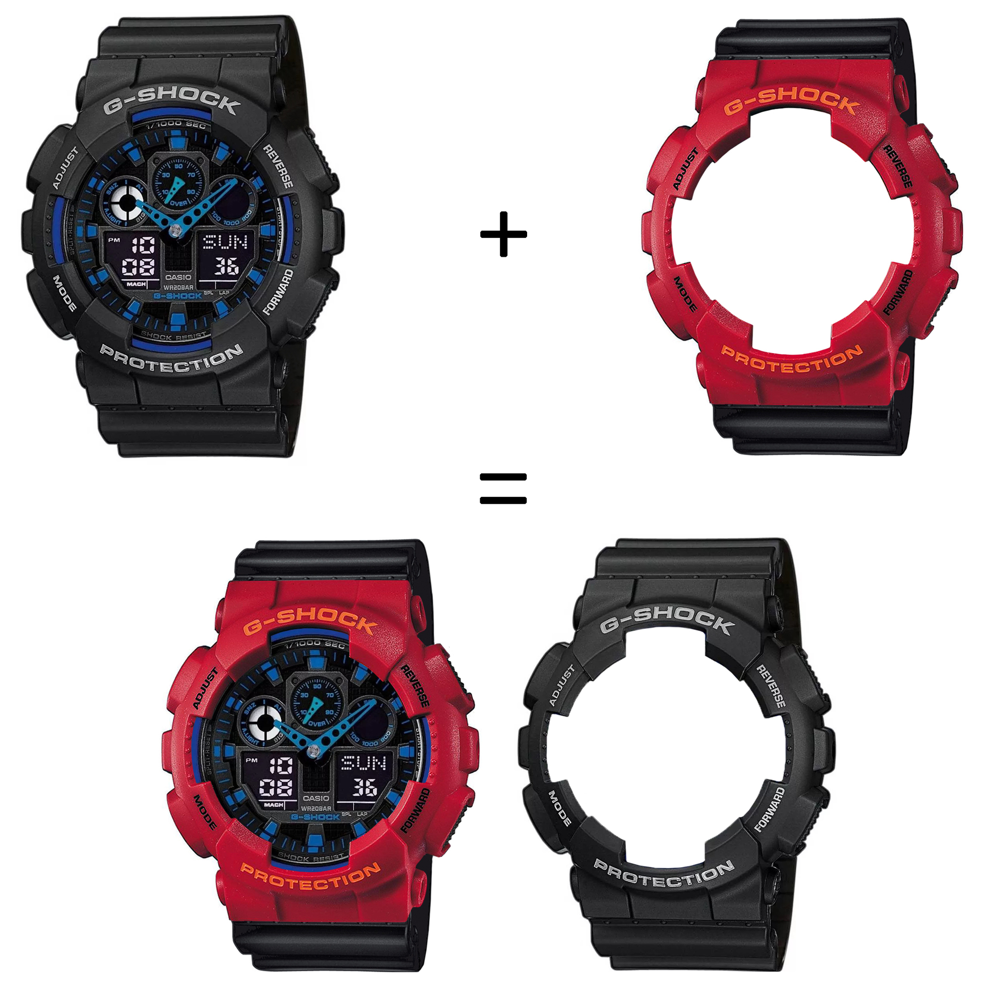 Casio SET GA-100-1A2ER + BEZEL 10441433 + PASEK 10536683 zegarek - miniatura 2