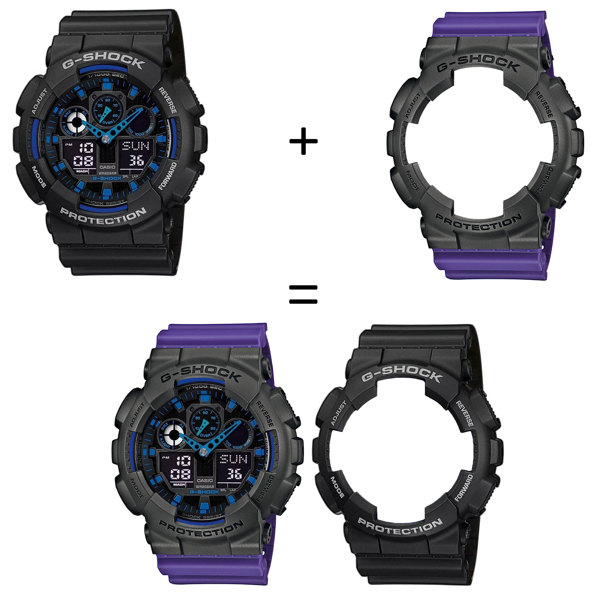 Casio SET GA-100-1A2ER + BEZEL 10467795 + PASEK 10498156 zegarek - miniatura 2