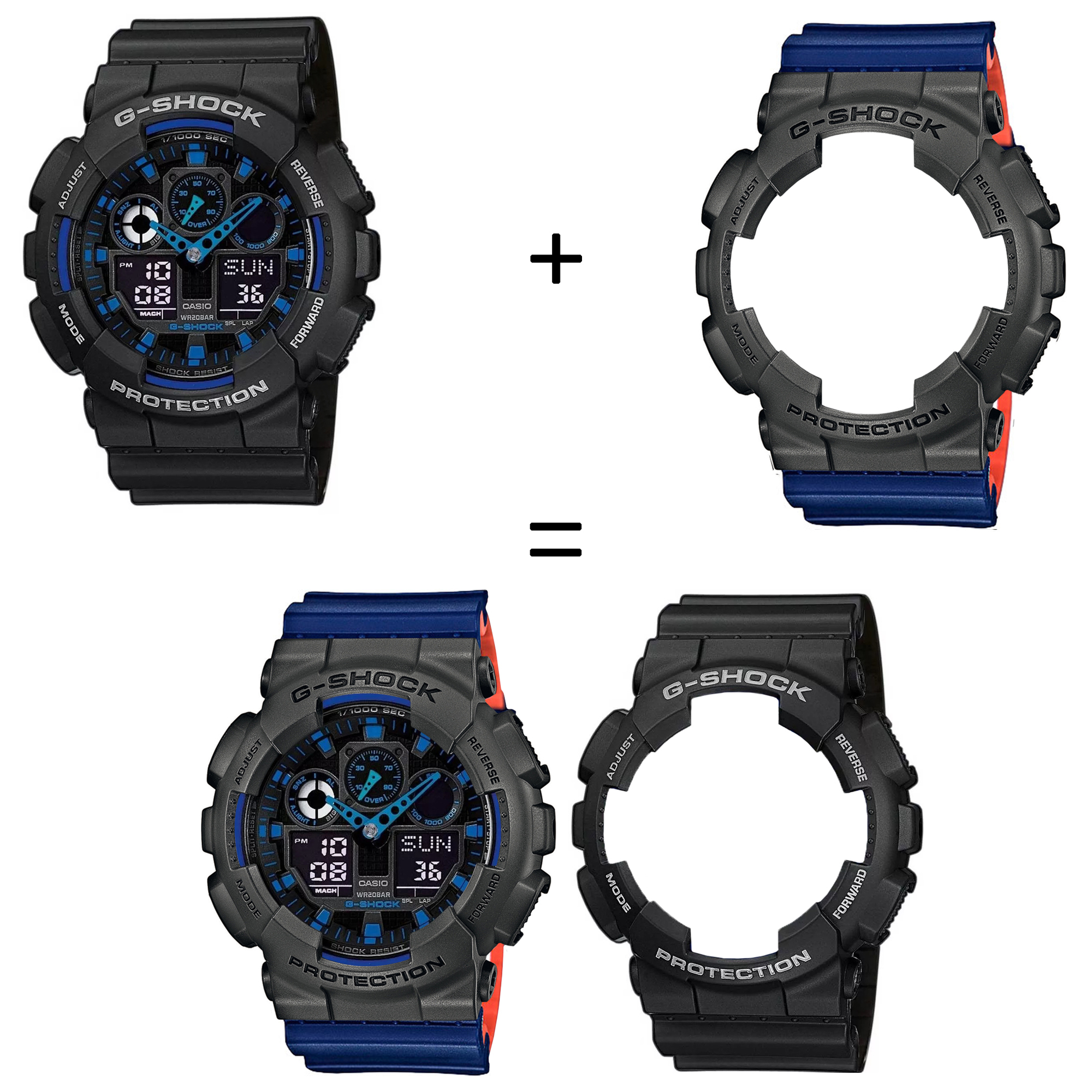 Casio SET GA-100-1A2ER + BEZEL 10467795 + PASEK 10527467 zegarek - miniatura 2