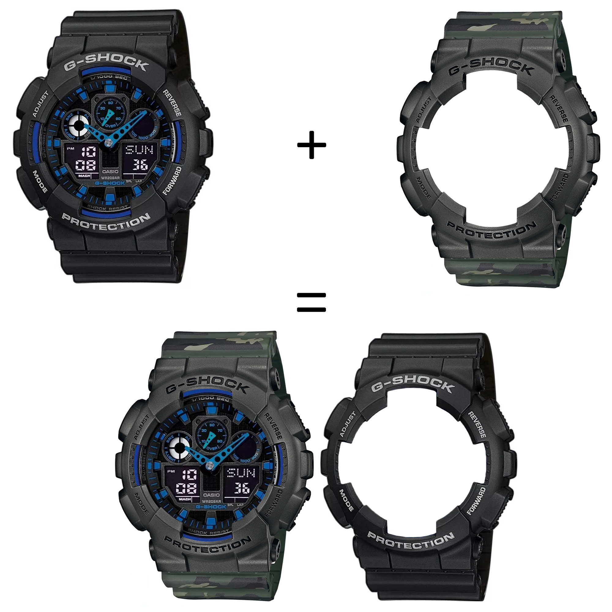 Casio SET GA-100-1A2ER + BEZEL 10467795 + PASEK 10561429 zegarek - miniatura 2
