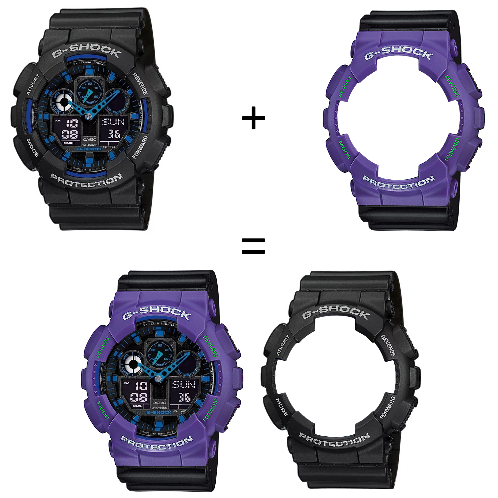 Casio SET GA-100-1A2ER + BEZEL 10498250 + PASEK 10347688 zegarek - miniatura 2