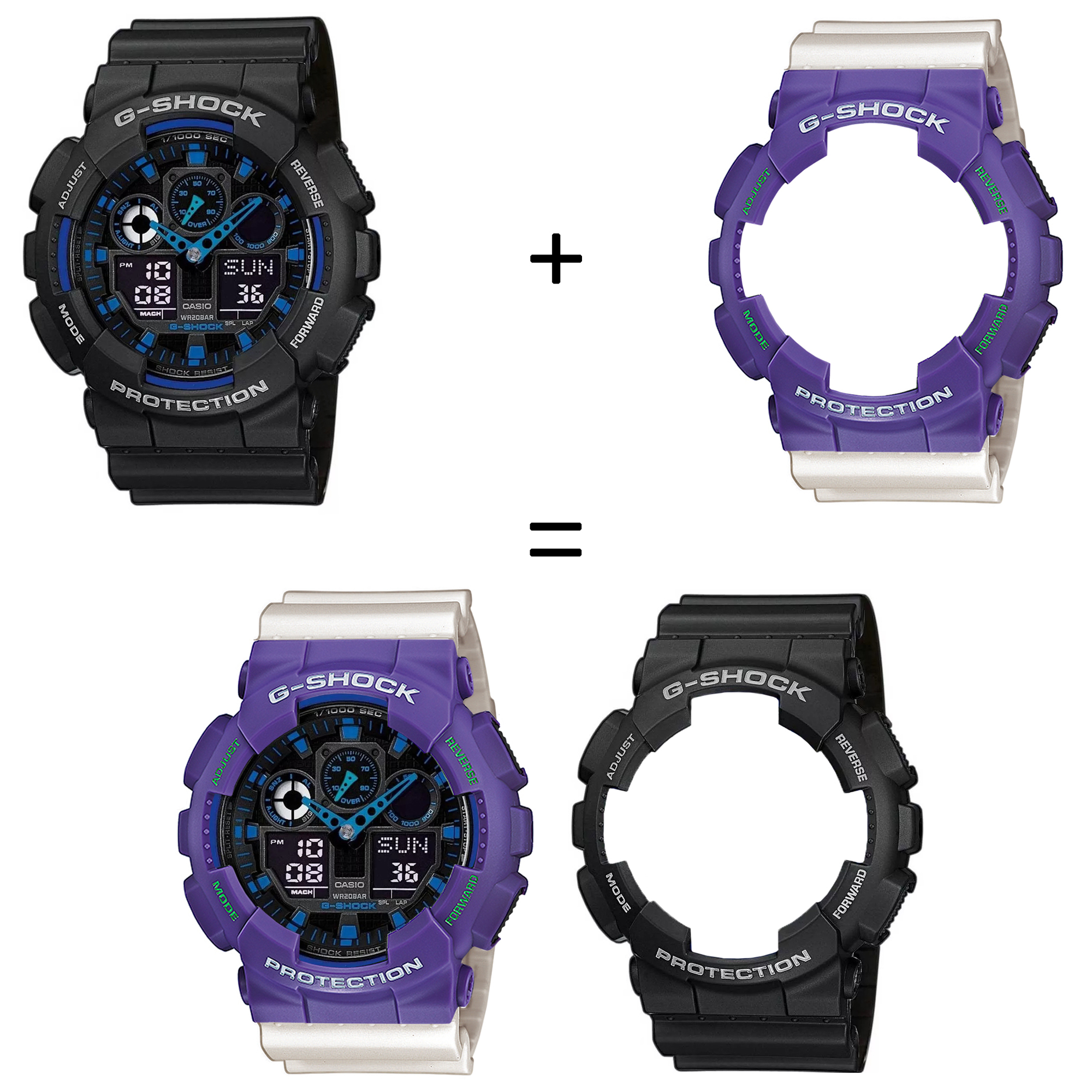 Casio SET GA-100-1A2ER + BEZEL 10498250 + PASEK 10395227 zegarek - miniatura 2