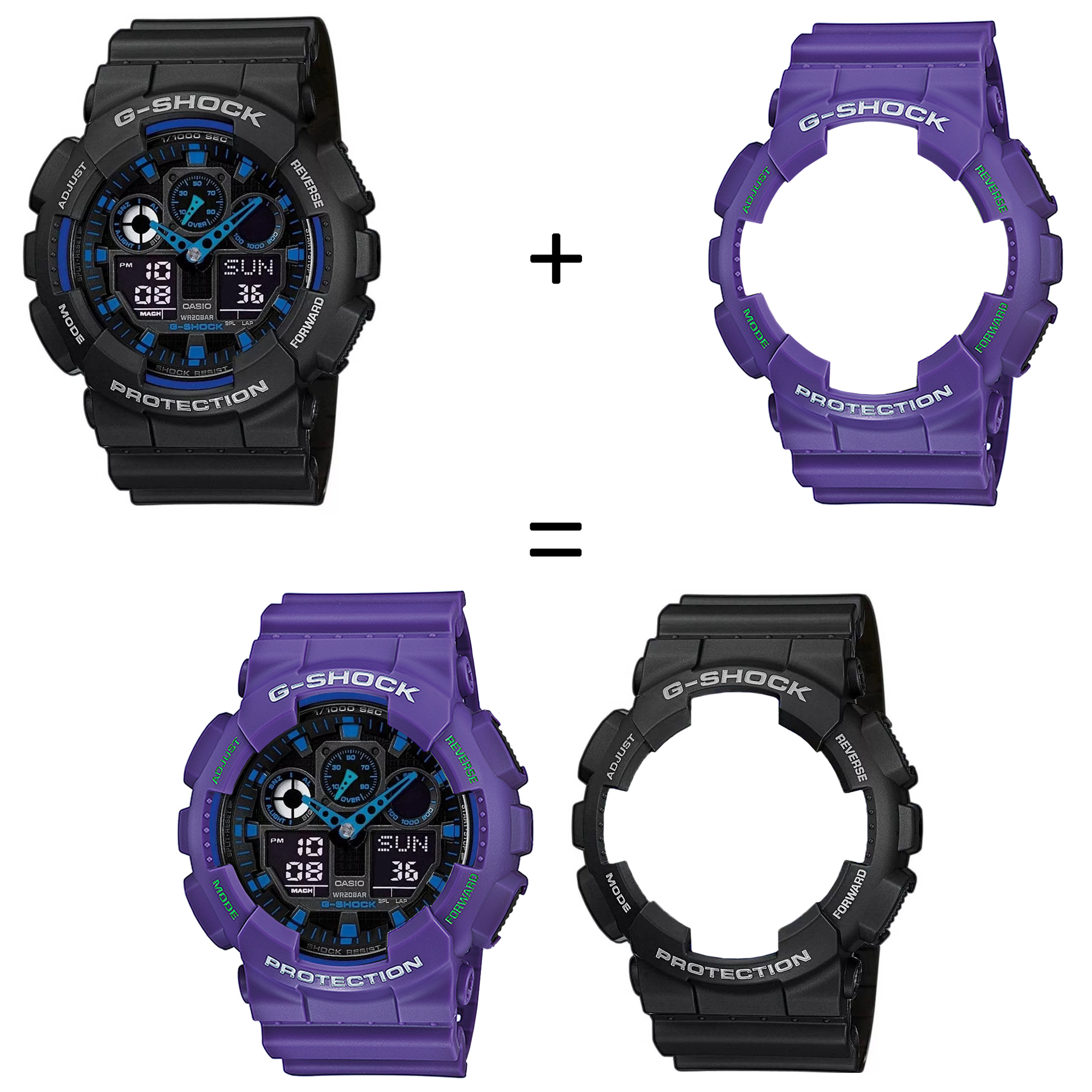 Casio SET GA-100-1A2ER + BEZEL 10498250 + PASEK 10498156 zegarek - miniatura 2