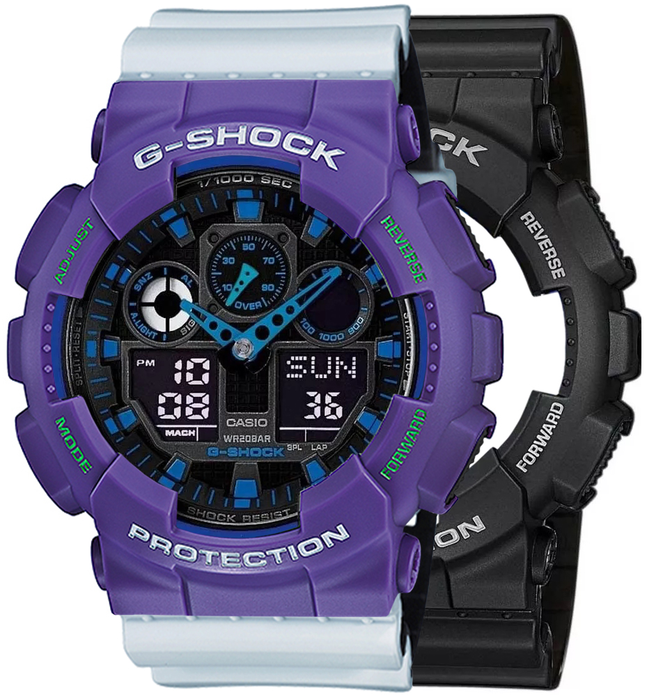G-SHOCK SET GA-100-1A2ER + BEZEL 10498250 + PASEK 10527469