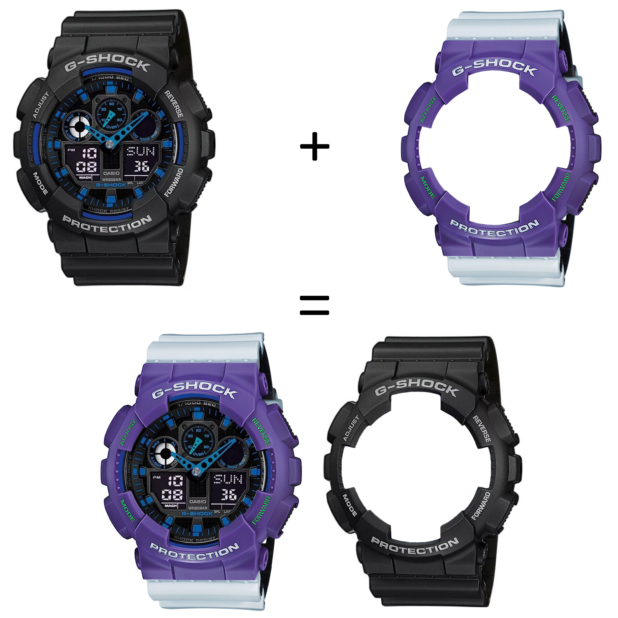 Casio SET GA-100-1A2ER + BEZEL 10498250 + PASEK 10527469 zegarek - miniatura 2