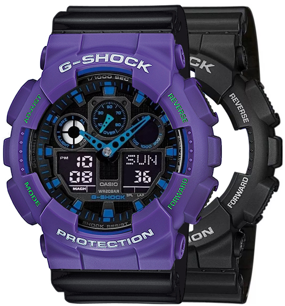 G-SHOCK SET GA-100-1A2ER + BEZEL 10498250 + PASEK 10536683