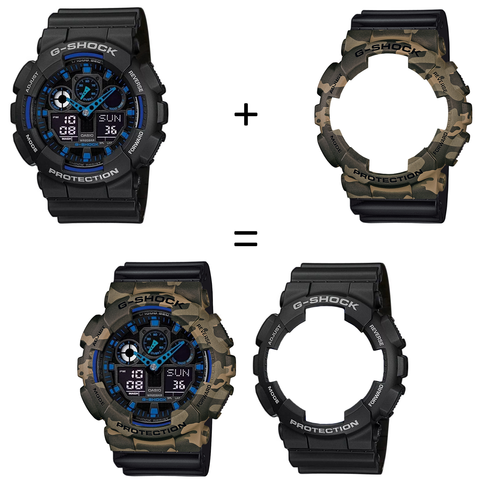 Casio SET GA-100-1A2ER + BEZEL 10507070 + PASEK 10536683 zegarek - miniatura 2