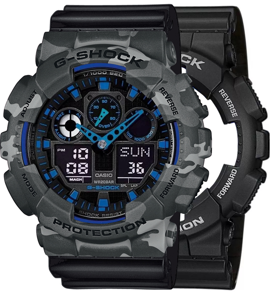 G-SHOCK SET GA-100-1A2ER + BEZEL 10507071 + PASEK 10536683