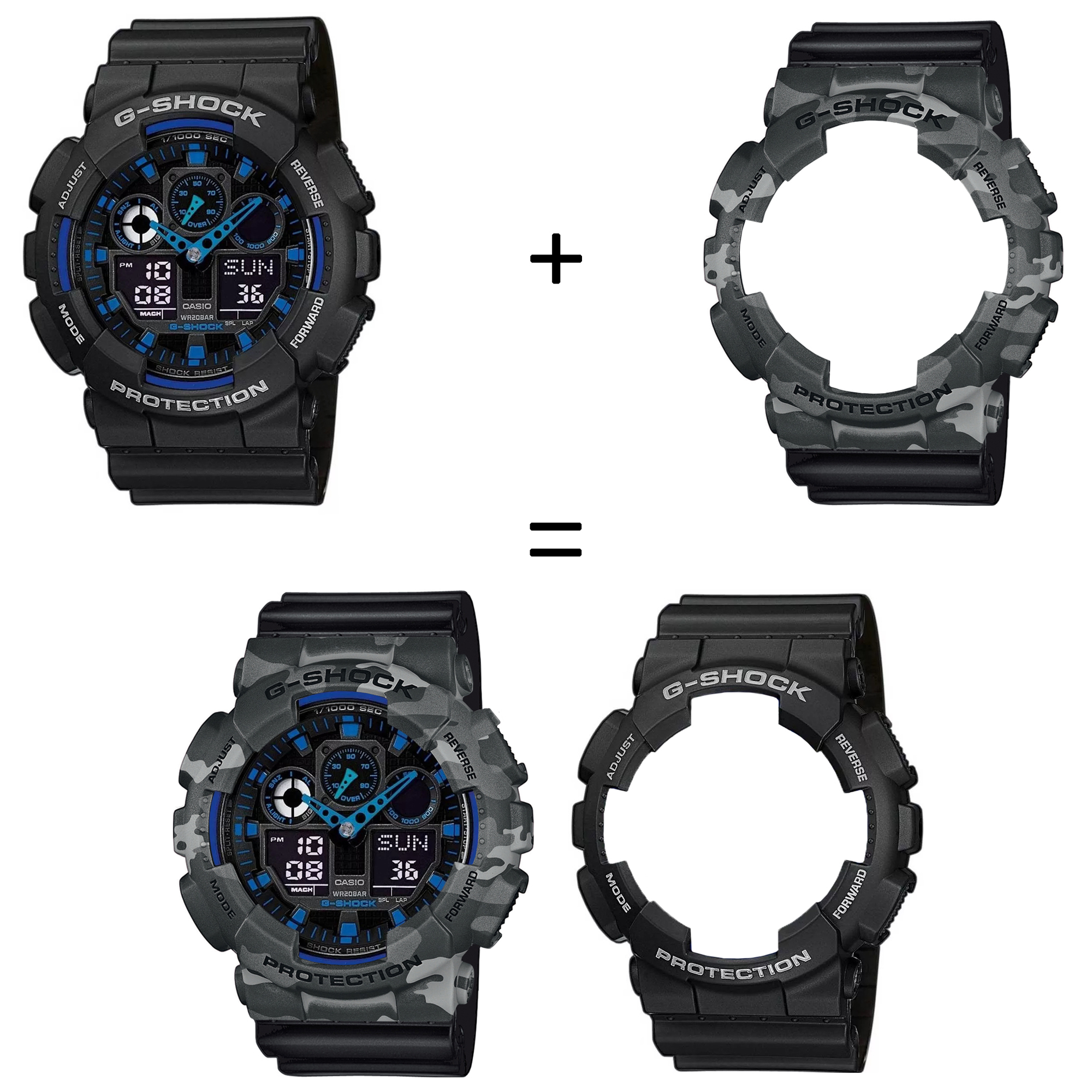Casio SET GA-100-1A2ER + BEZEL 10507071 + PASEK 10536683 zegarek - miniatura 2