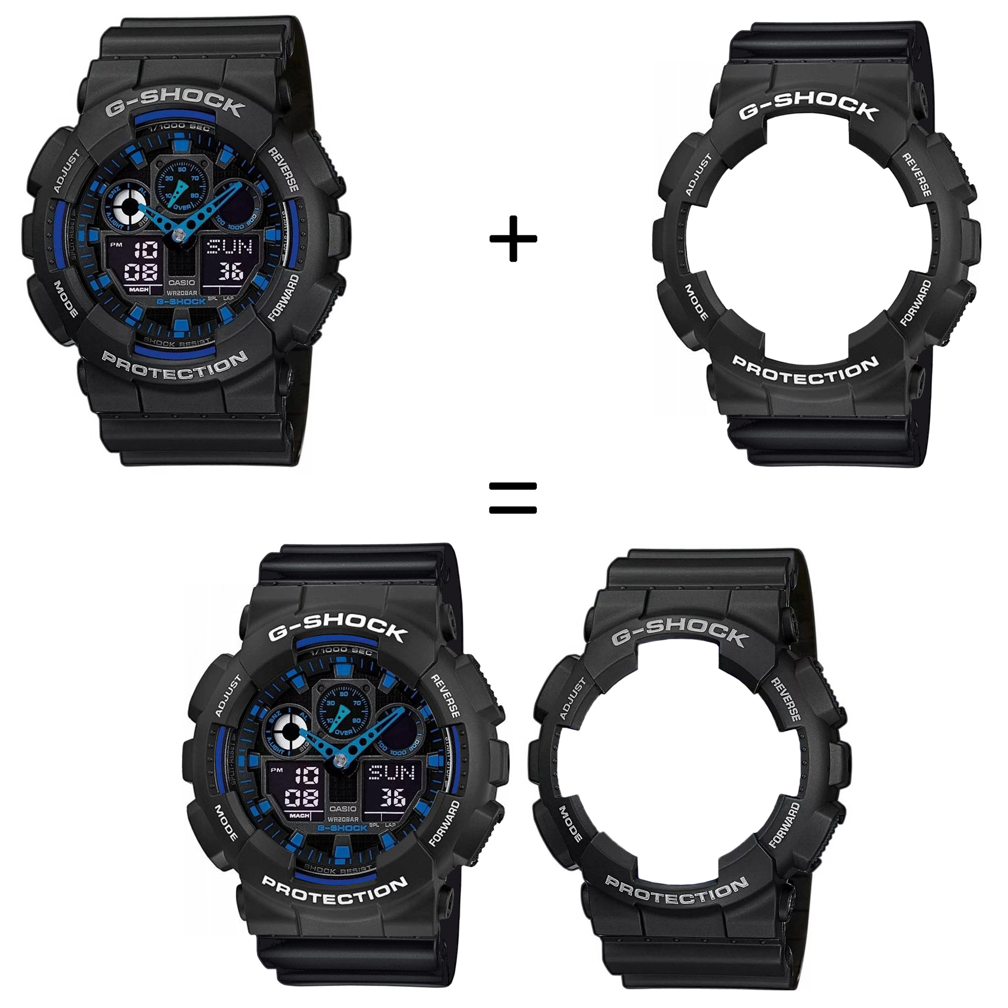 Casio SET GA-100-1A2ER + BEZEL 10508136 + PASEK 10347688 zegarek