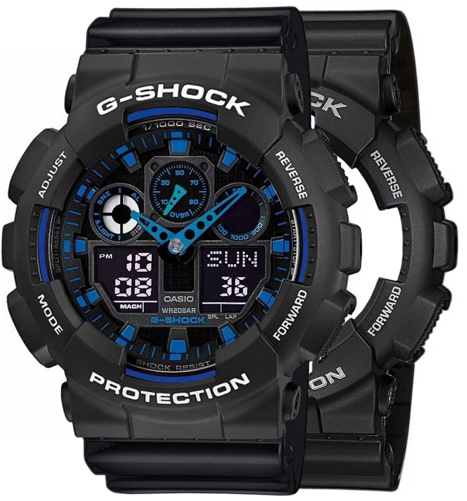 G-SHOCK SET GA-100-1A2ER + BEZEL 10508136 + PASEK 10536683