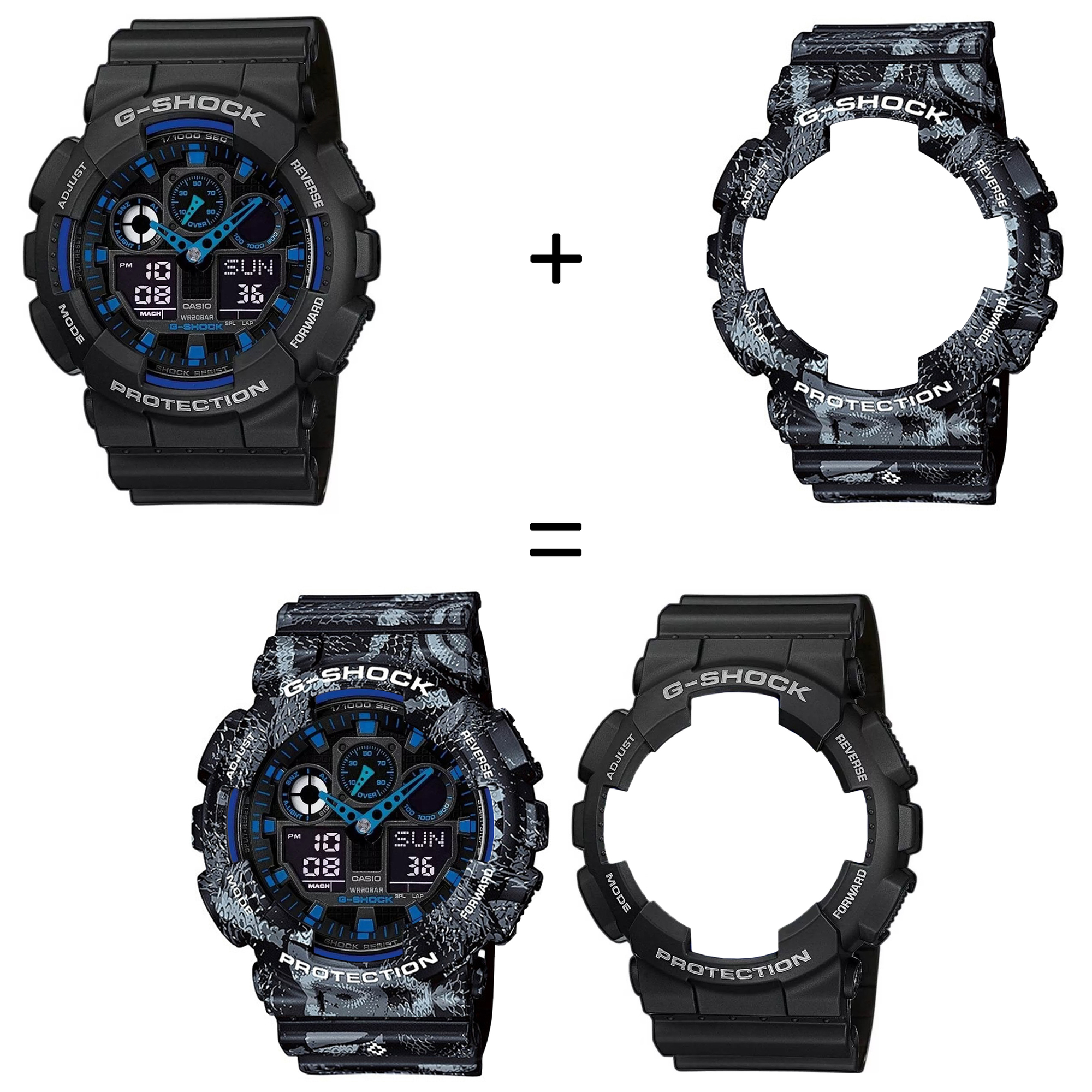 Casio SET GA-100-1A2ER + BEZEL 10520052 + PASEK 10520049 zegarek - miniatura 2