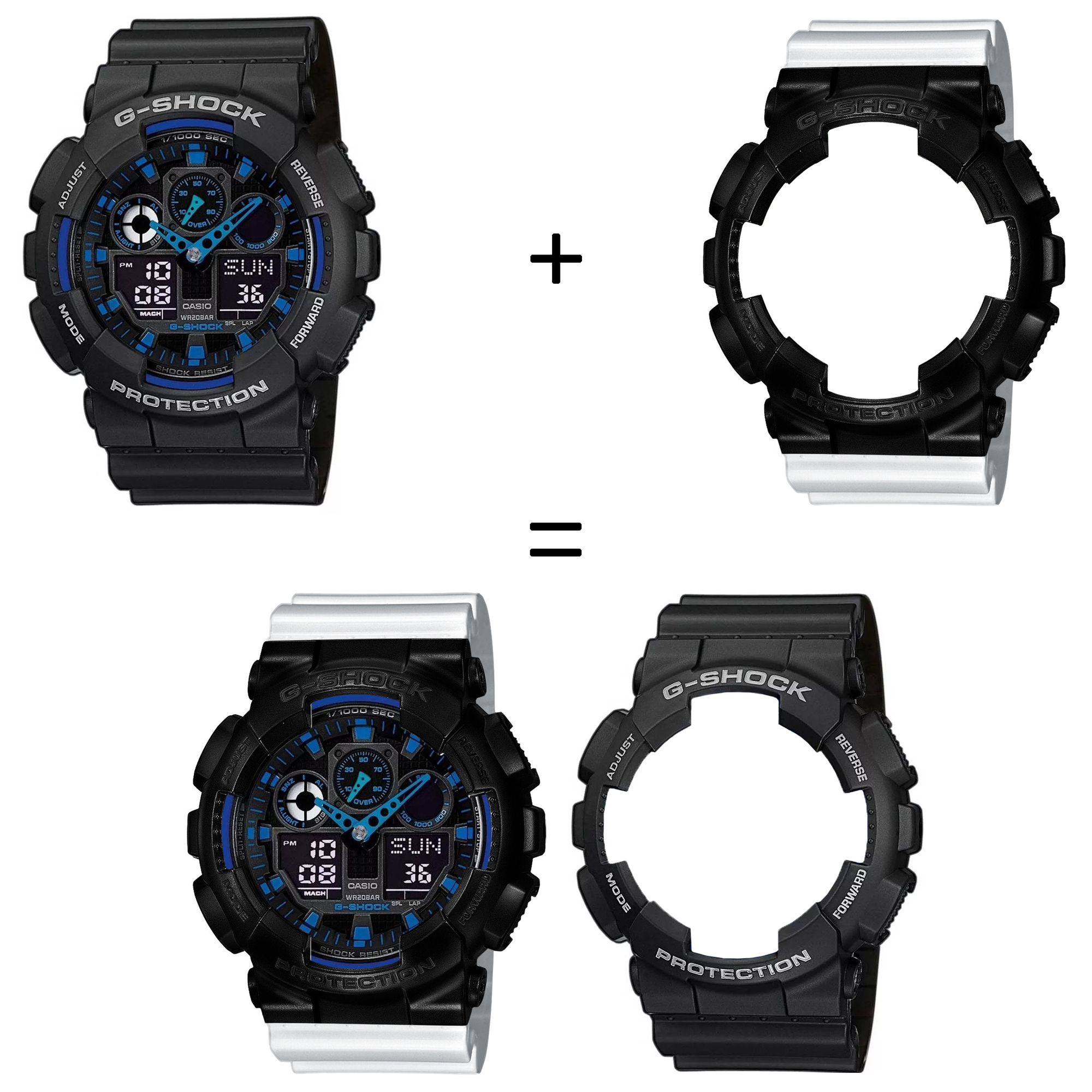 Casio SET GA-100-1A2ER + BEZEL 10523429 + PASEK 10347710 zegarek - miniatura 2