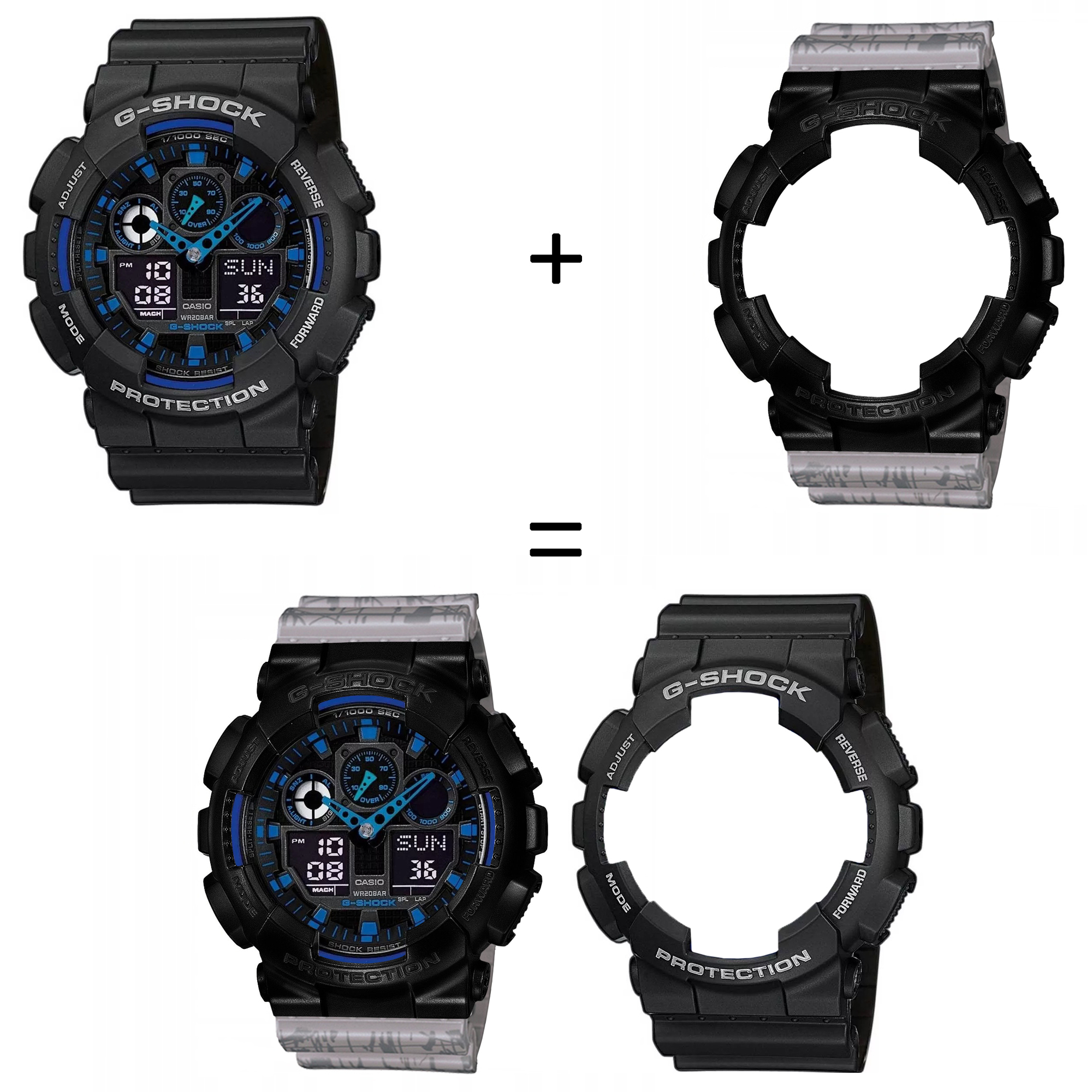 Casio SET GA-100-1A2ER + BEZEL 10523429 + PASEK 10498174 zegarek - miniatura 2