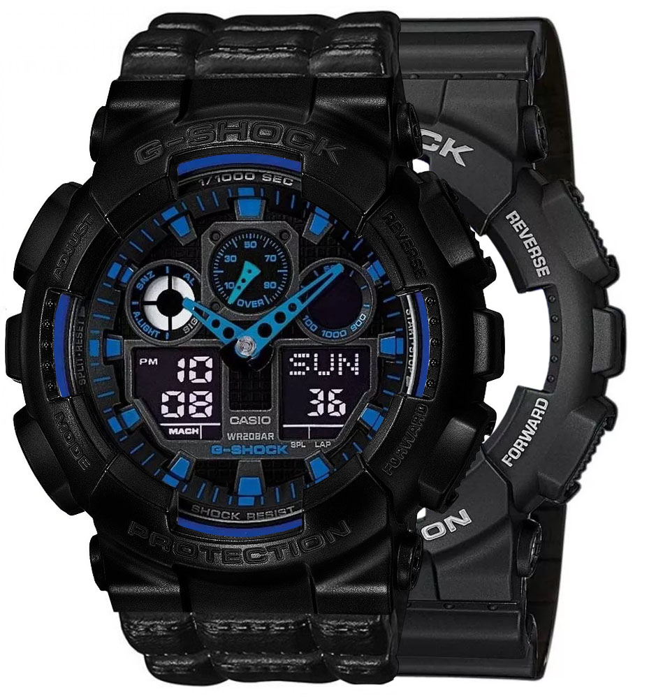 G-SHOCK SET GA-100-1A2ER + BEZEL 10523429 + PASEK 10559686