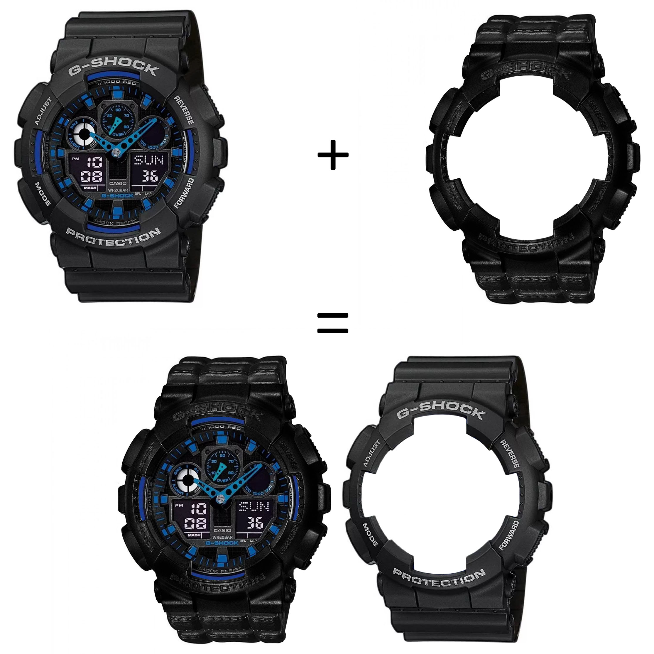 Casio SET GA-100-1A2ER + BEZEL 10523429 + PASEK 10559686 zegarek - miniatura 2
