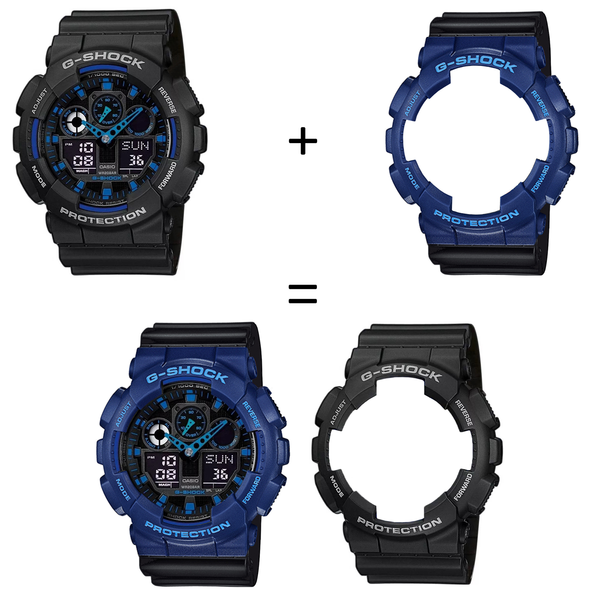 Casio SET GA-100-1A2ER + BEZEL 10527398 + PASEK 10536683 zegarek - miniatura 2