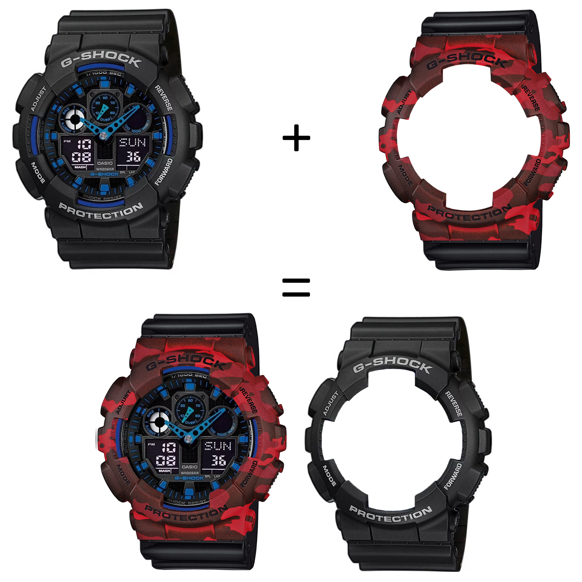 Casio SET GA-100-1A2ER + BEZEL 10530688 + PASEK 10347688 zegarek - miniatura 2