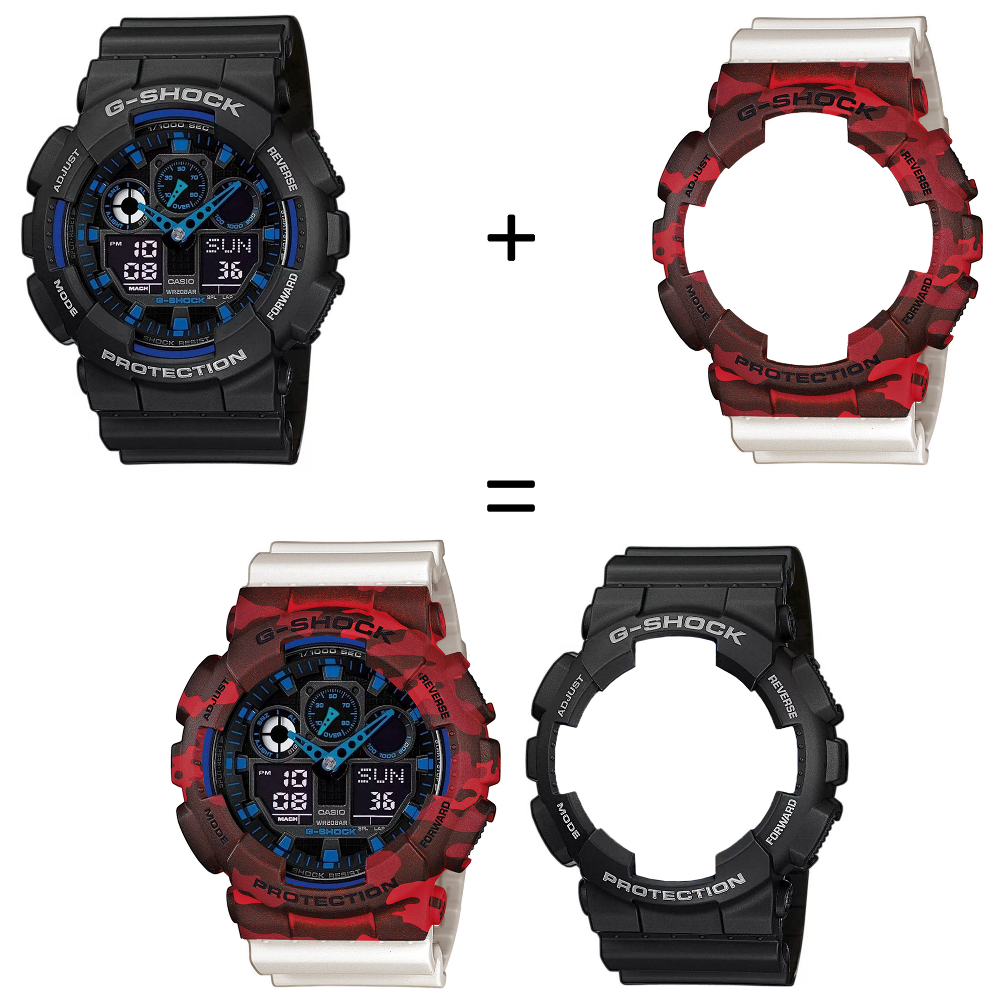 Casio SET GA-100-1A2ER + BEZEL 10530688 + PASEK 10395227 zegarek - miniatura 2