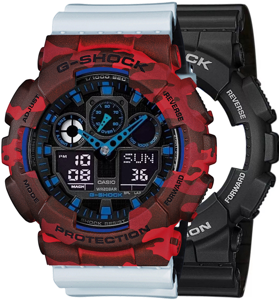 G-SHOCK SET GA-100-1A2ER + BEZEL 10530688 + PASEK 10527469