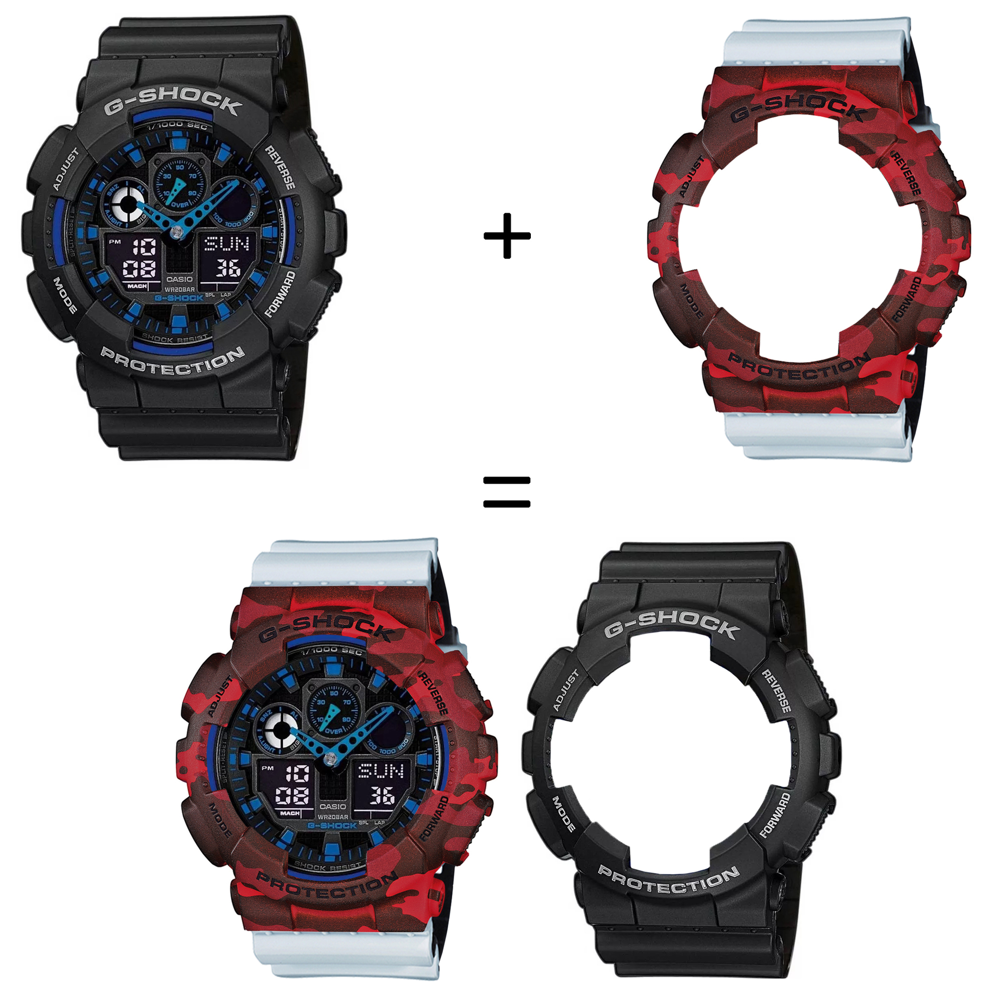 Casio SET GA-100-1A2ER + BEZEL 10530688 + PASEK 10527469 zegarek - miniatura 2