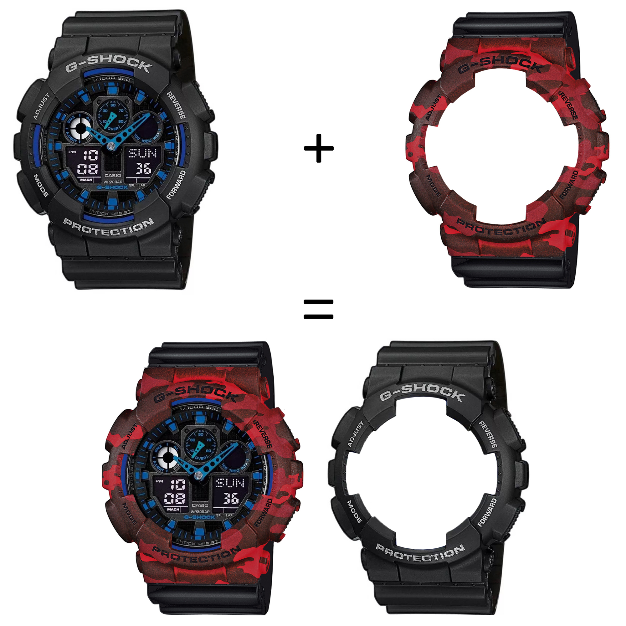 Casio SET GA-100-1A2ER + BEZEL 10530688 + PASEK 10536683 zegarek - miniatura 2