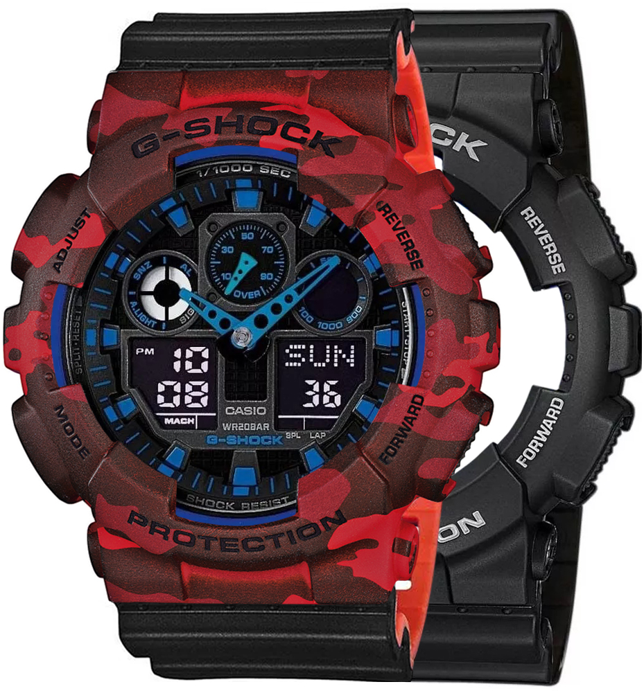 G-SHOCK SET GA-100-1A2ER + BEZEL 10530688 + PASEK 10577142
