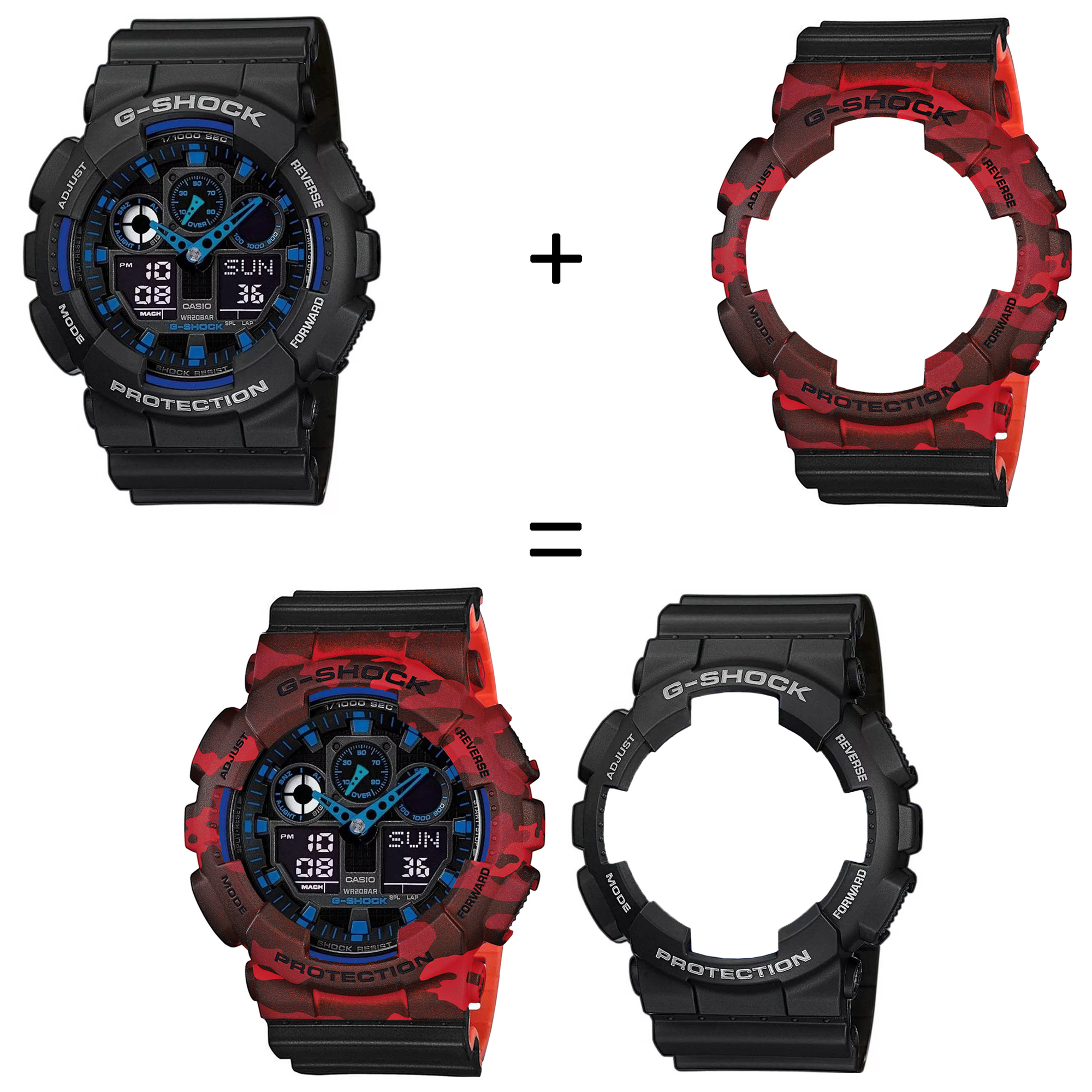 Casio SET GA-100-1A2ER + BEZEL 10530688 + PASEK 10577142 zegarek - miniatura 2