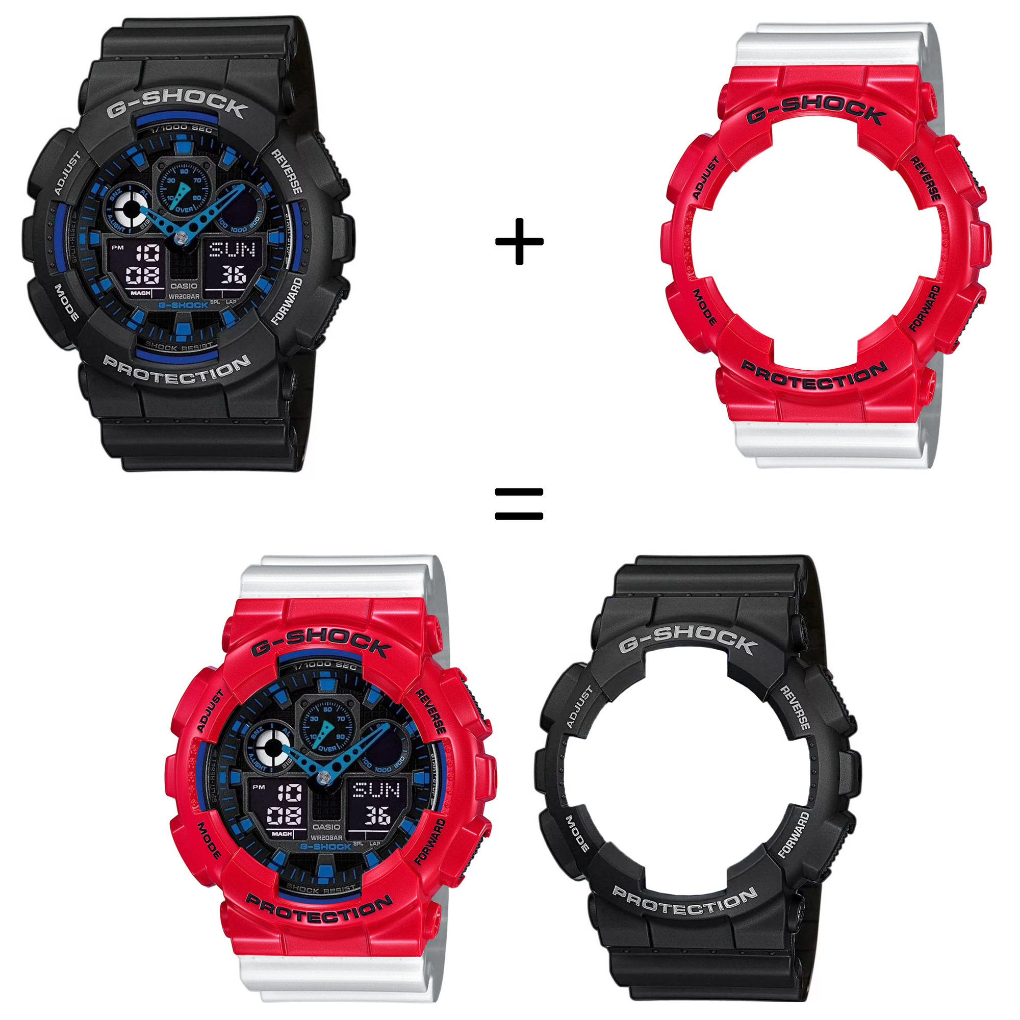 Casio SET GA-100-1A2ER + BEZEL 10557822 + PASEK 10347710 zegarek - miniatura 2