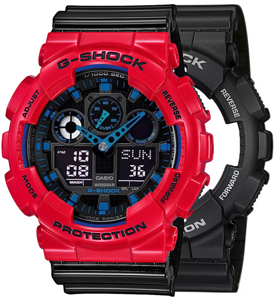 G-SHOCK SET GA-100-1A2ER + BEZEL 10557822 + PASEK 10378391