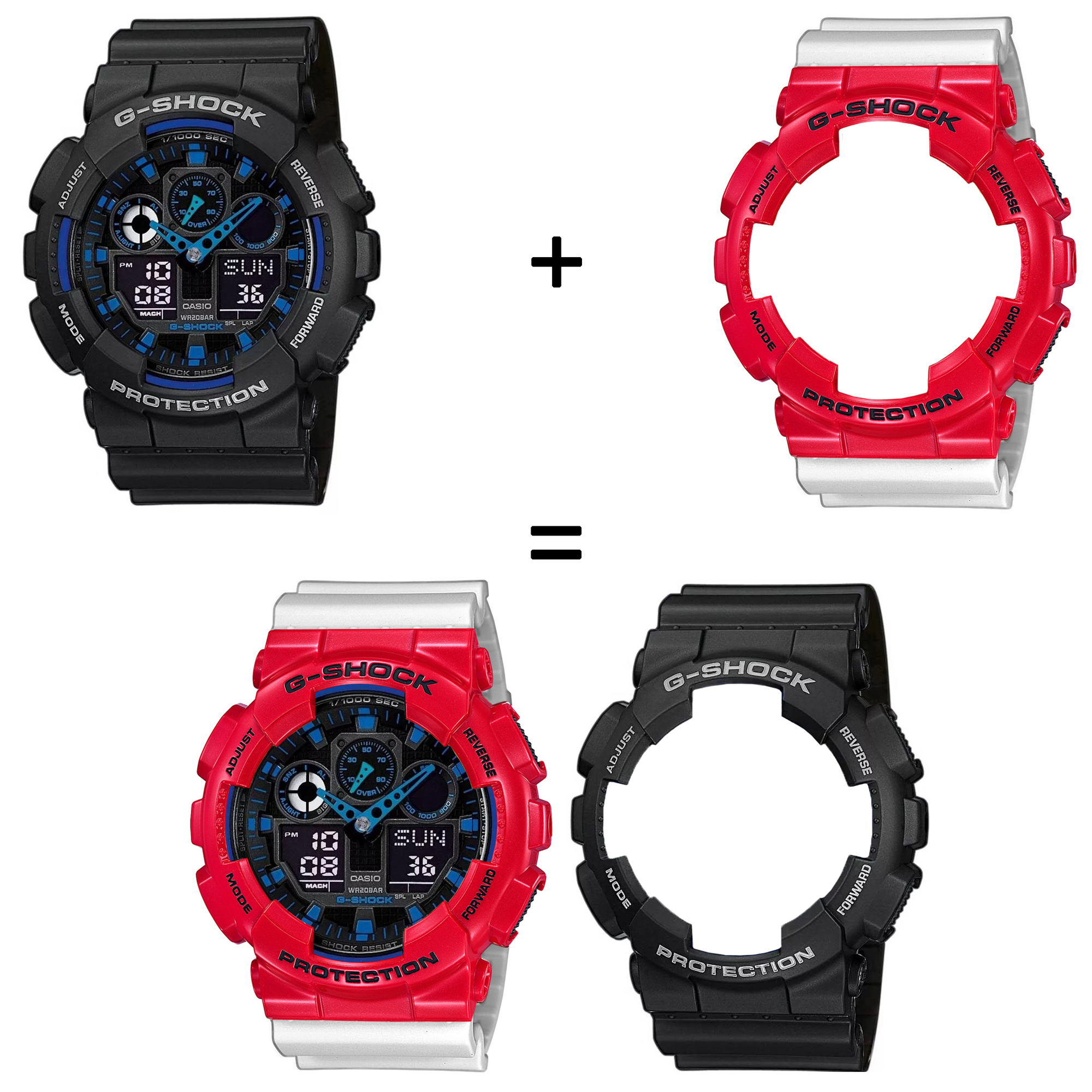 Casio SET GA-100-1A2ER + BEZEL 10557822 + PASEK 10430571 zegarek - miniatura 2