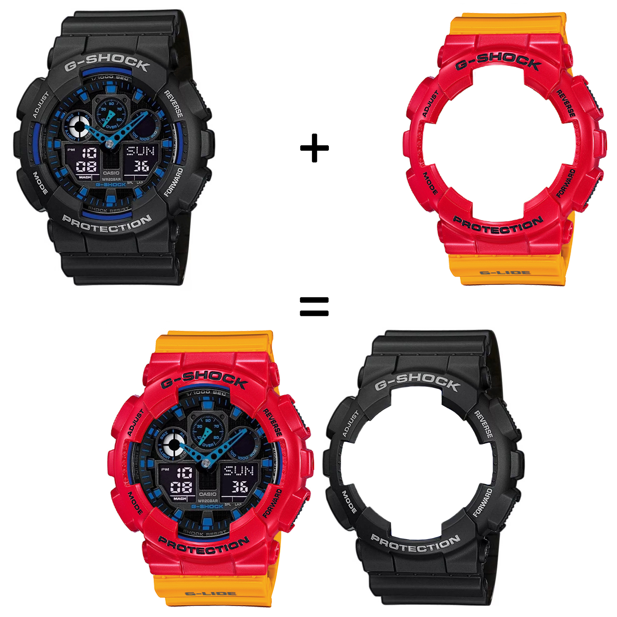 Casio SET GA-100-1A2ER + BEZEL 10557822 + PASEK 10457913 zegarek - miniatura 2